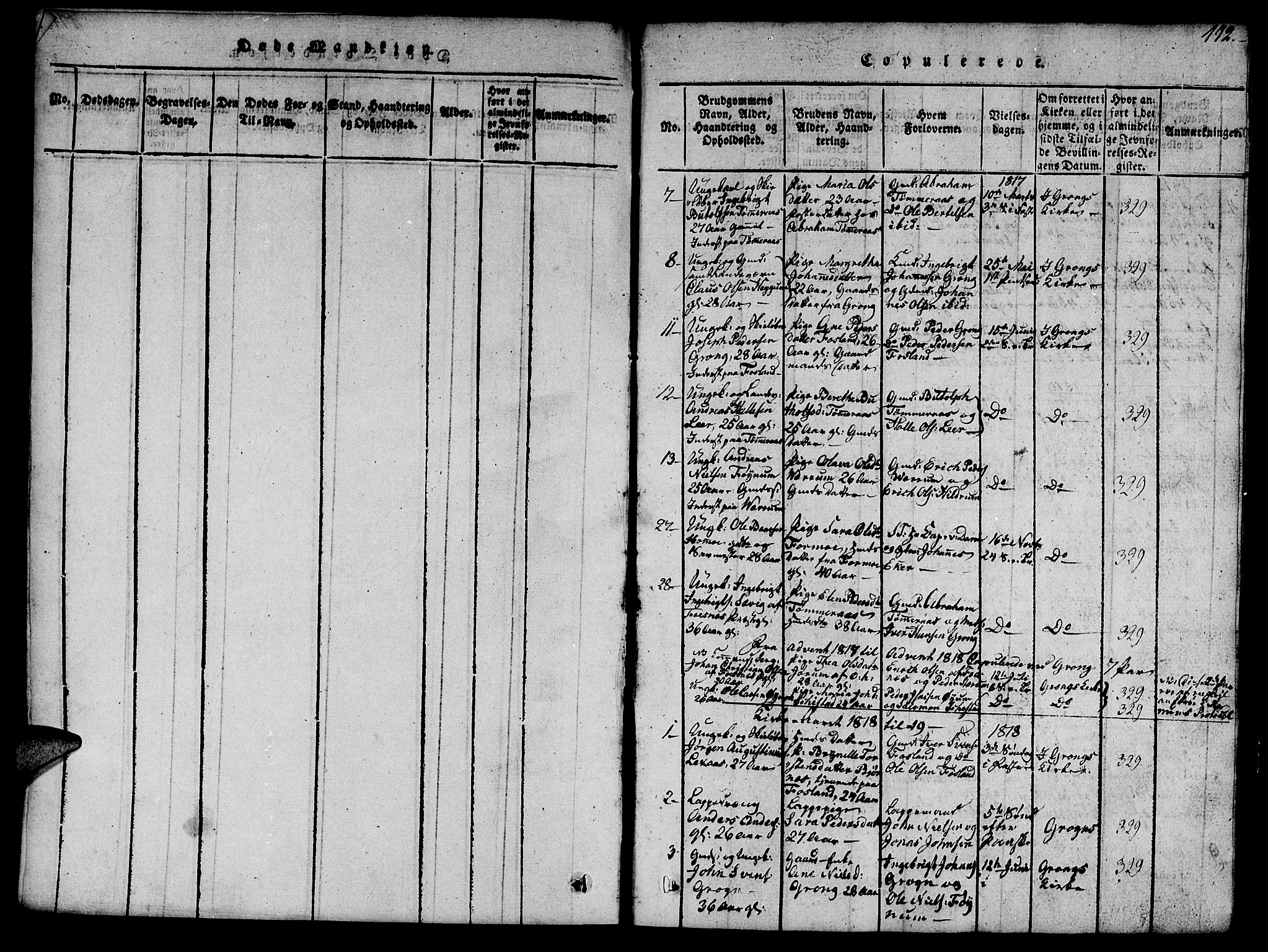 Ministerialprotokoller, klokkerbøker og fødselsregistre - Nord-Trøndelag, SAT/A-1458/758/L0521: Klokkerbok nr. 758C01, 1816-1825, s. 112