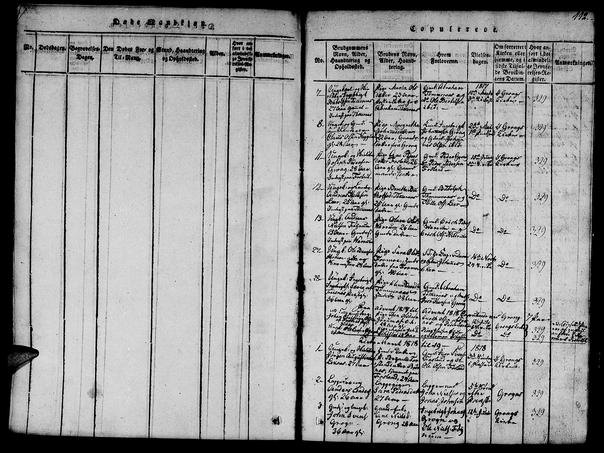 Ministerialprotokoller, klokkerbøker og fødselsregistre - Nord-Trøndelag, AV/SAT-A-1458/758/L0521: Klokkerbok nr. 758C01, 1816-1825, s. 112