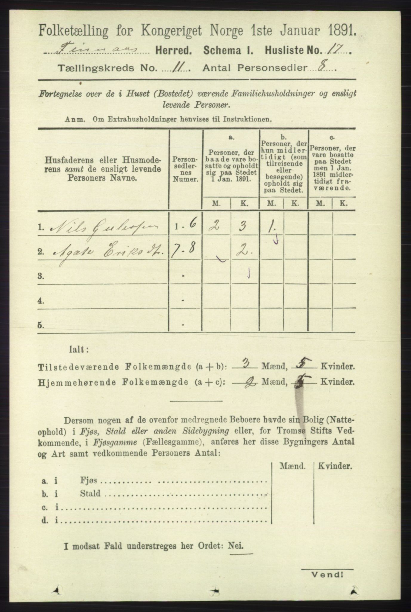 RA, Folketelling 1891 for 1218 Finnås herred, 1891, s. 5119