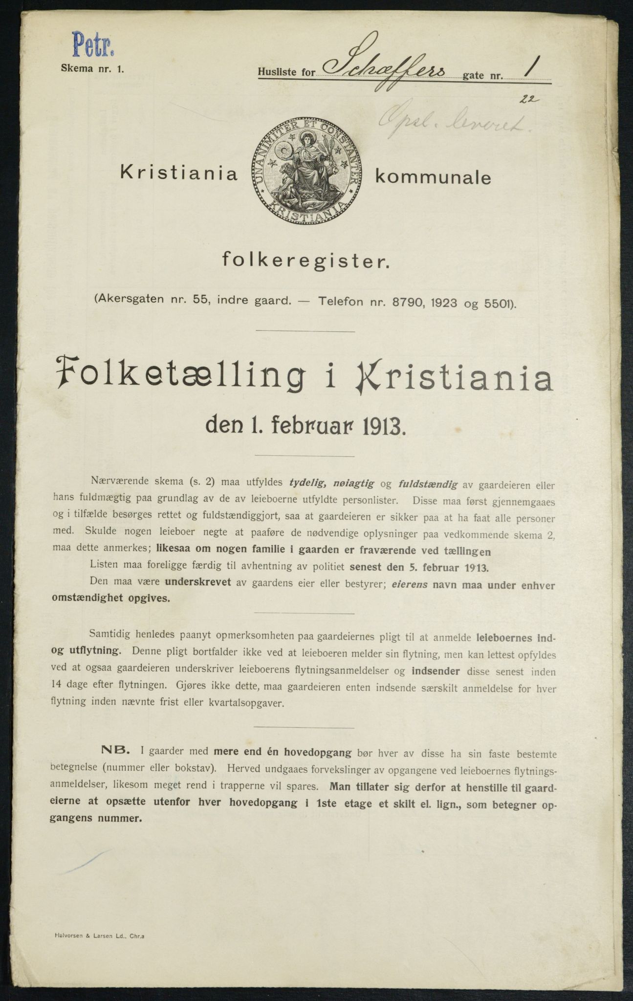 OBA, Kommunal folketelling 1.2.1913 for Kristiania, 1913, s. 92931