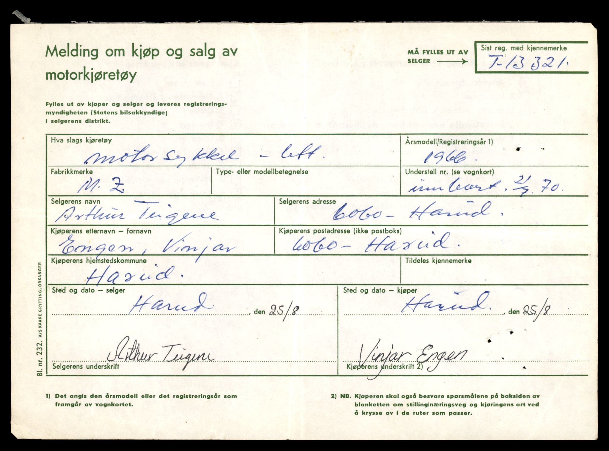 Møre og Romsdal vegkontor - Ålesund trafikkstasjon, SAT/A-4099/F/Fe/L0038: Registreringskort for kjøretøy T 13180 - T 13360, 1927-1998, s. 2371