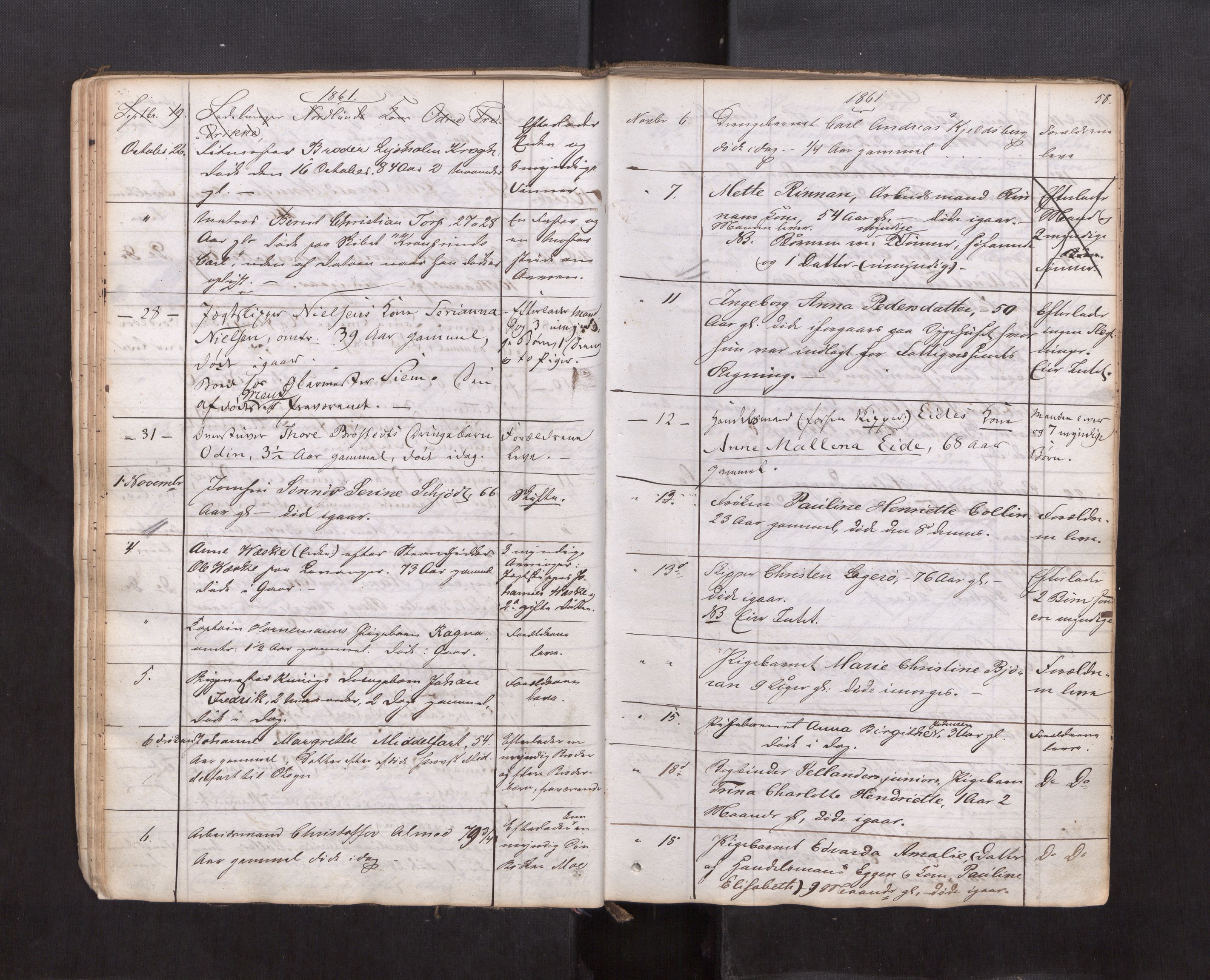 Trondheim byfogd, AV/SAT-A-0003/1/3/3L/L0001: Dødsanmeldelsesprotokoll, 1823-1870