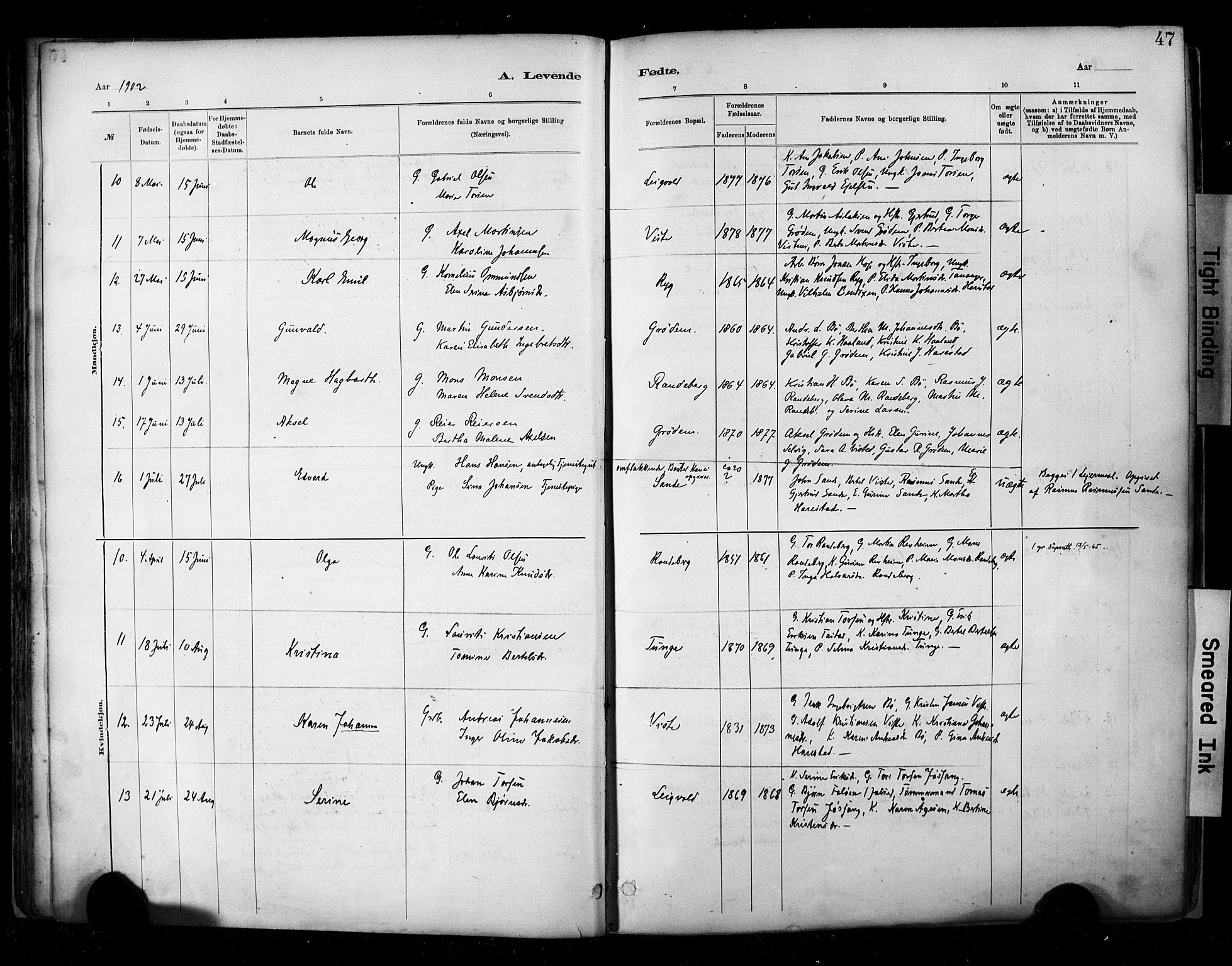 Hetland sokneprestkontor, SAST/A-101826/30/30BA/L0009: Ministerialbok nr. A 9, 1882-1918, s. 47