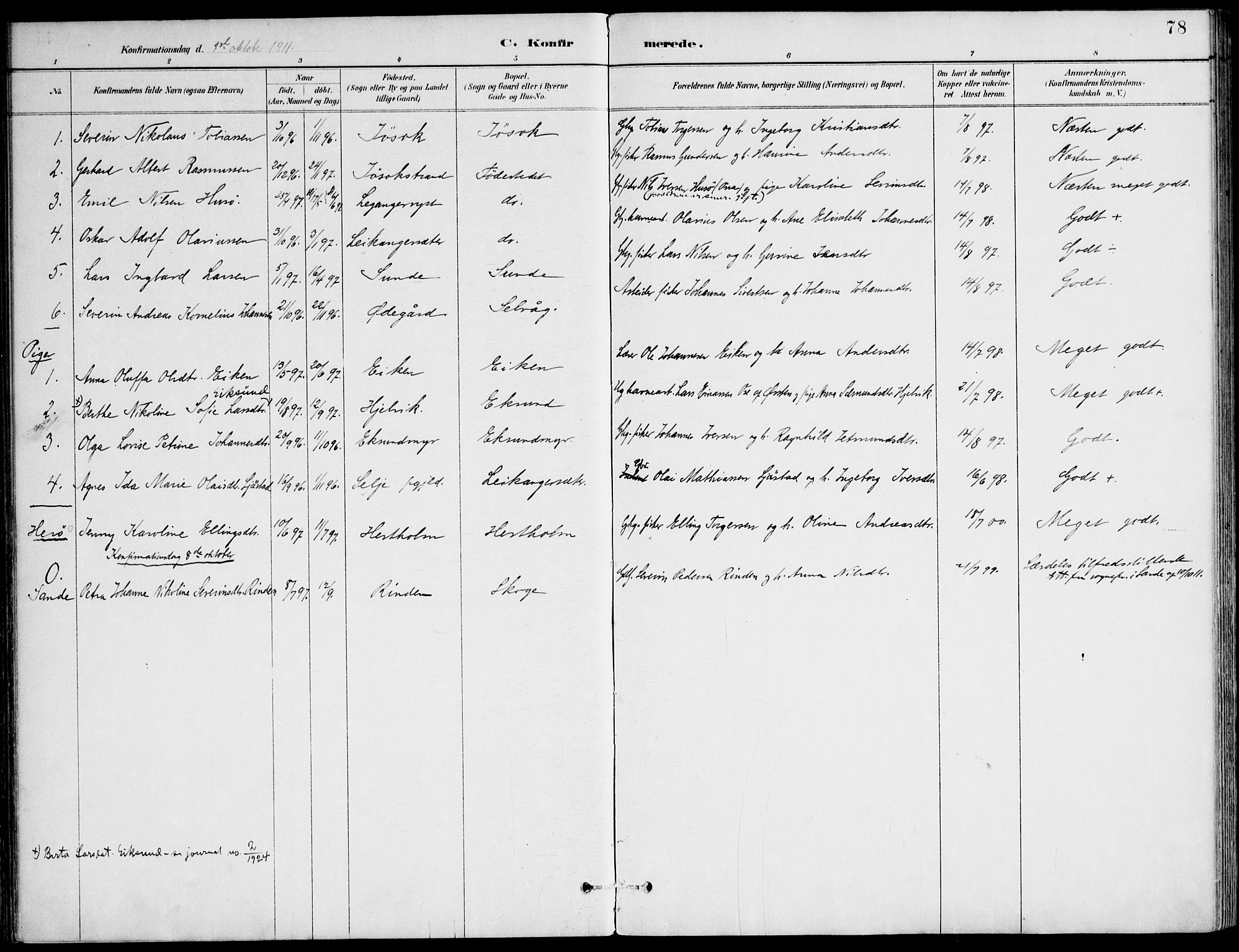 Ministerialprotokoller, klokkerbøker og fødselsregistre - Møre og Romsdal, SAT/A-1454/508/L0095: Ministerialbok nr. 508A02, 1887-1920, s. 78