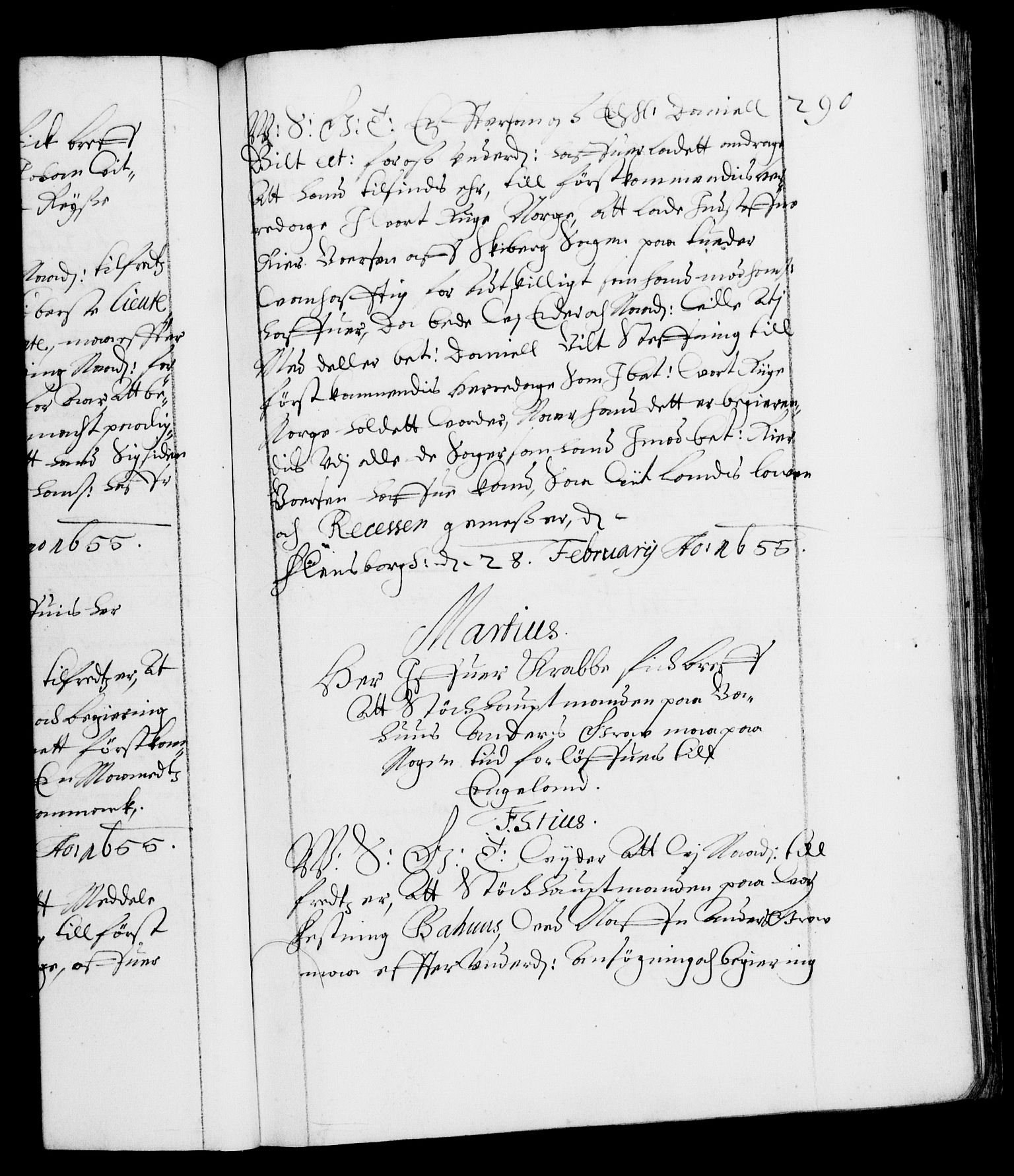 Danske Kanselli 1572-1799, AV/RA-EA-3023/F/Fc/Fca/Fcab/L0009: Norske tegnelser (mikrofilm), 1653-1656, s. 290a
