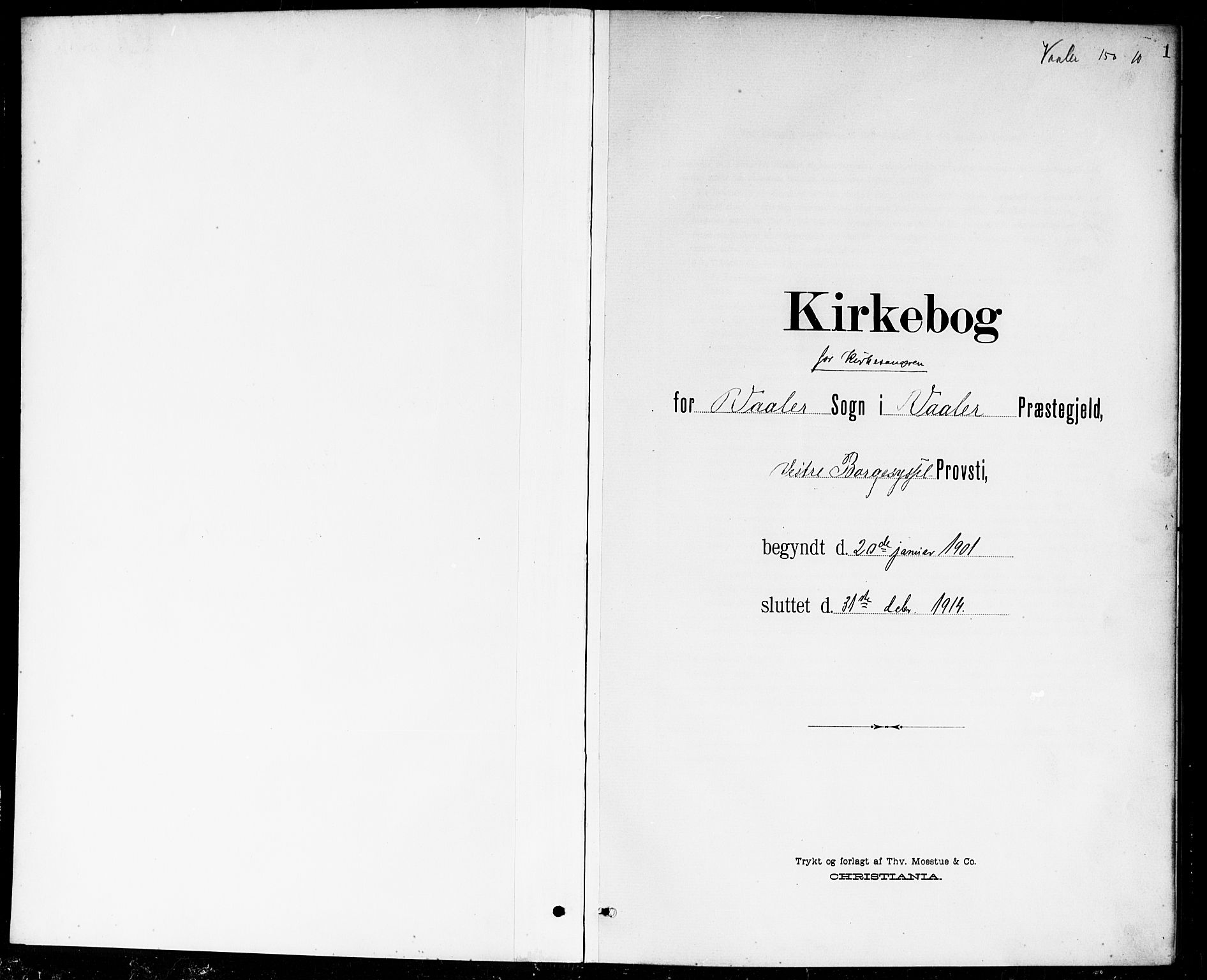 Våler prestekontor Kirkebøker, AV/SAO-A-11083/G/Ga/L0004: Klokkerbok nr. I 4, 1901-1914, s. 1