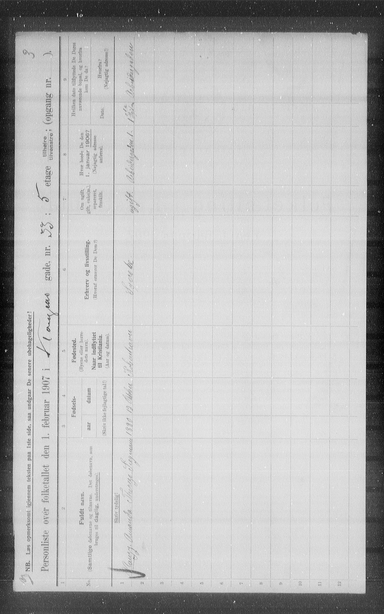 OBA, Kommunal folketelling 1.2.1907 for Kristiania kjøpstad, 1907, s. 26830