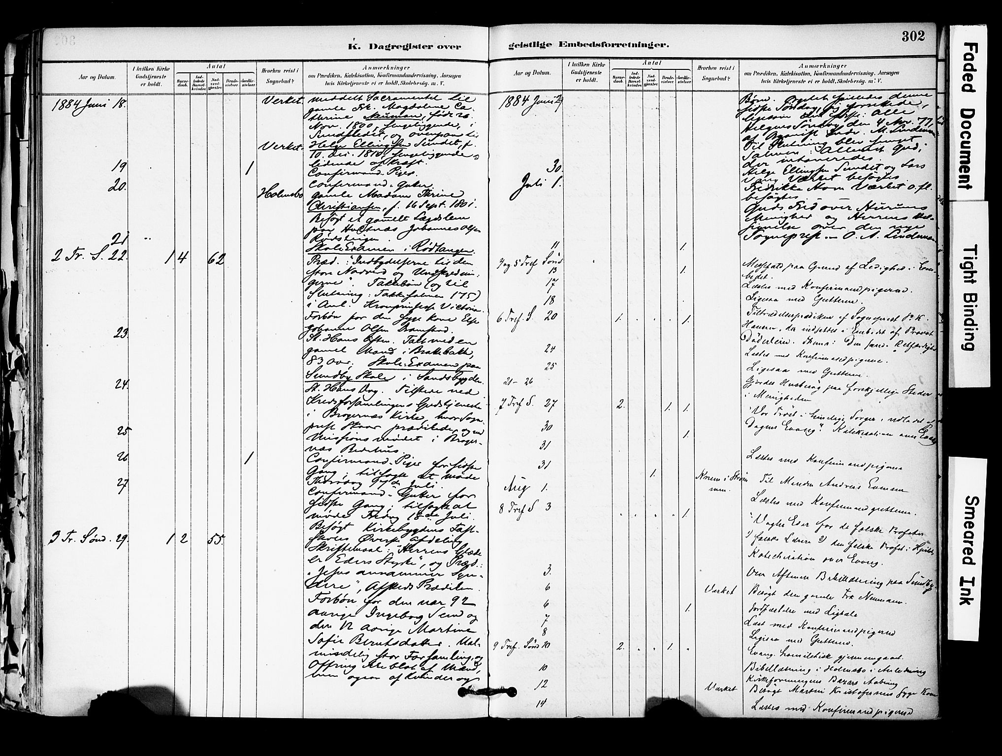 Hurum kirkebøker, AV/SAKO-A-229/F/Fa/L0014: Ministerialbok nr. 14, 1882-1895, s. 302