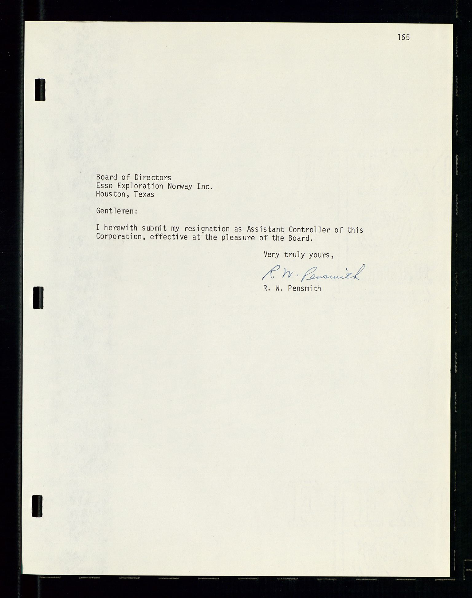 Pa 1512 - Esso Exploration and Production Norway Inc., AV/SAST-A-101917/A/Aa/L0001/0001: Styredokumenter / Corporate records, By-Laws, Board meeting minutes, Incorporations, 1965-1975, s. 165