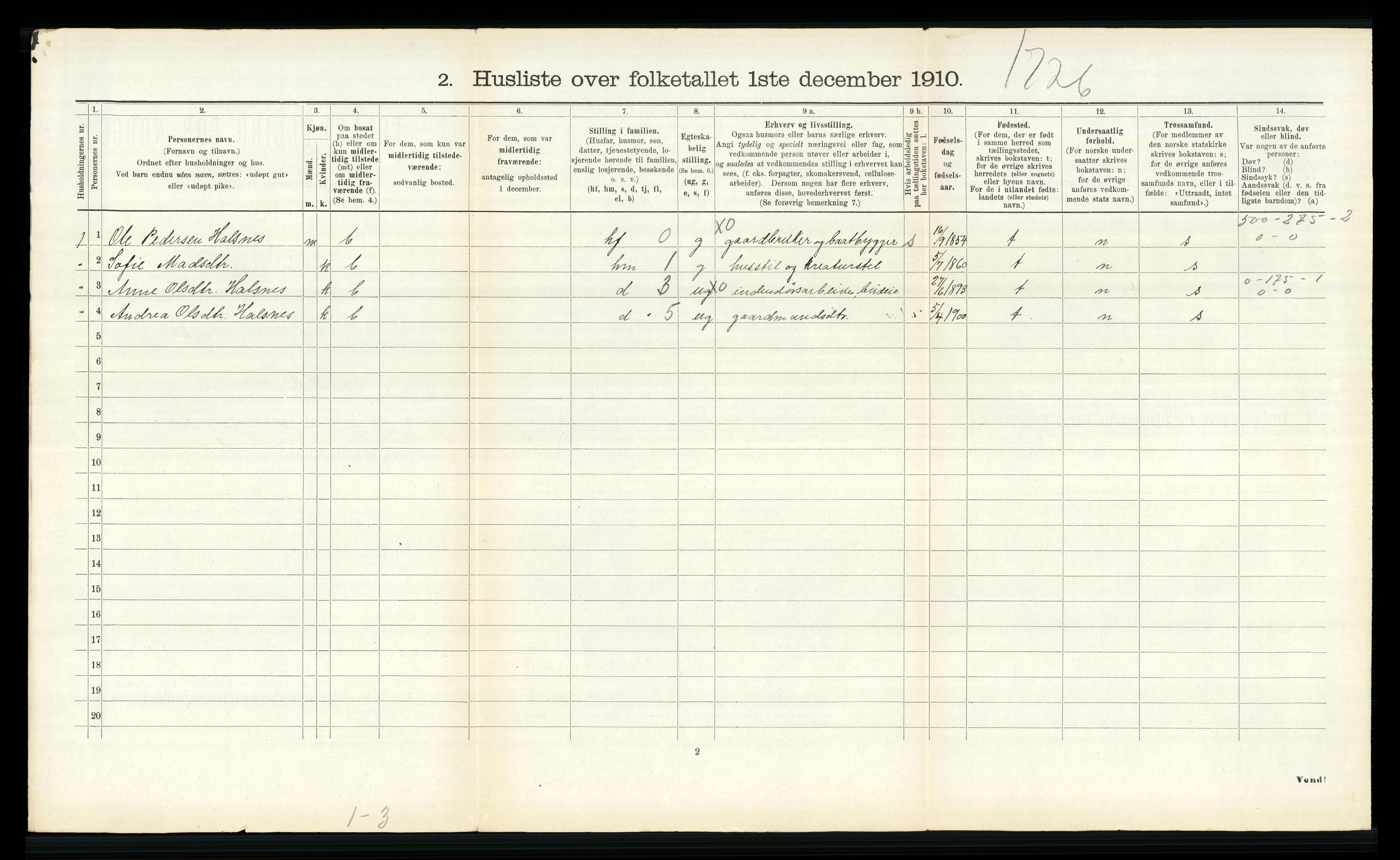 RA, Folketelling 1910 for 1429 Ytre Holmedal herred, 1910, s. 677