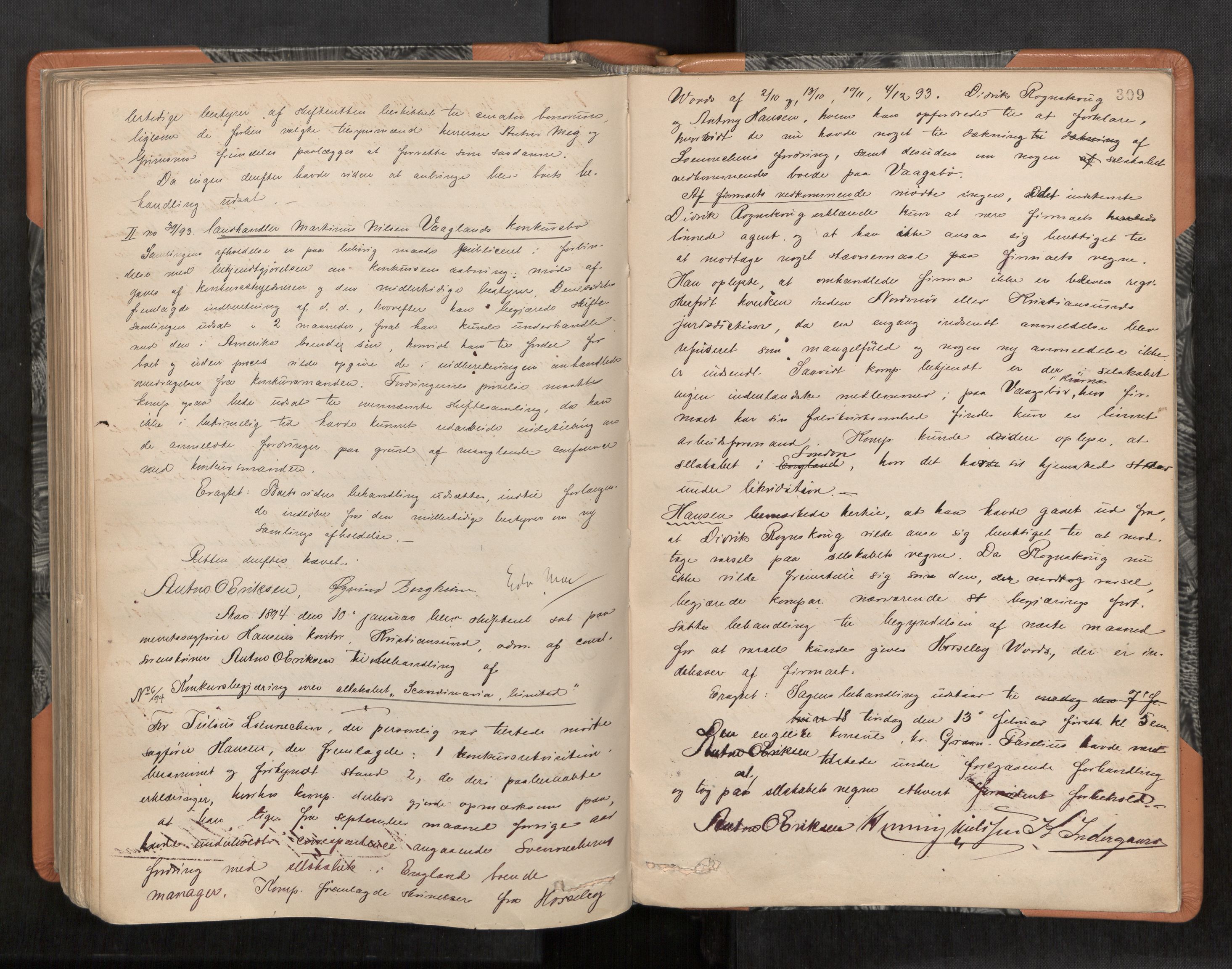 Nordmøre sorenskriveri, AV/SAT-A-4132/1/3/3B/L0005: Forhandlingsprotokoll nr. 05, 1887-1894, s. 309