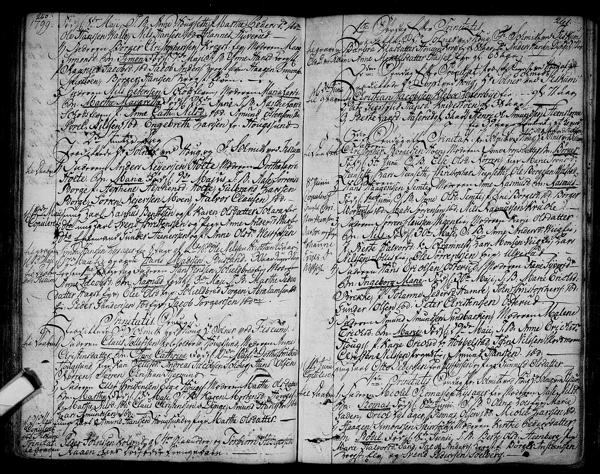 Eiker kirkebøker, AV/SAKO-A-4/F/Fa/L0009: Ministerialbok nr. I 9, 1789-1806, s. 260-261