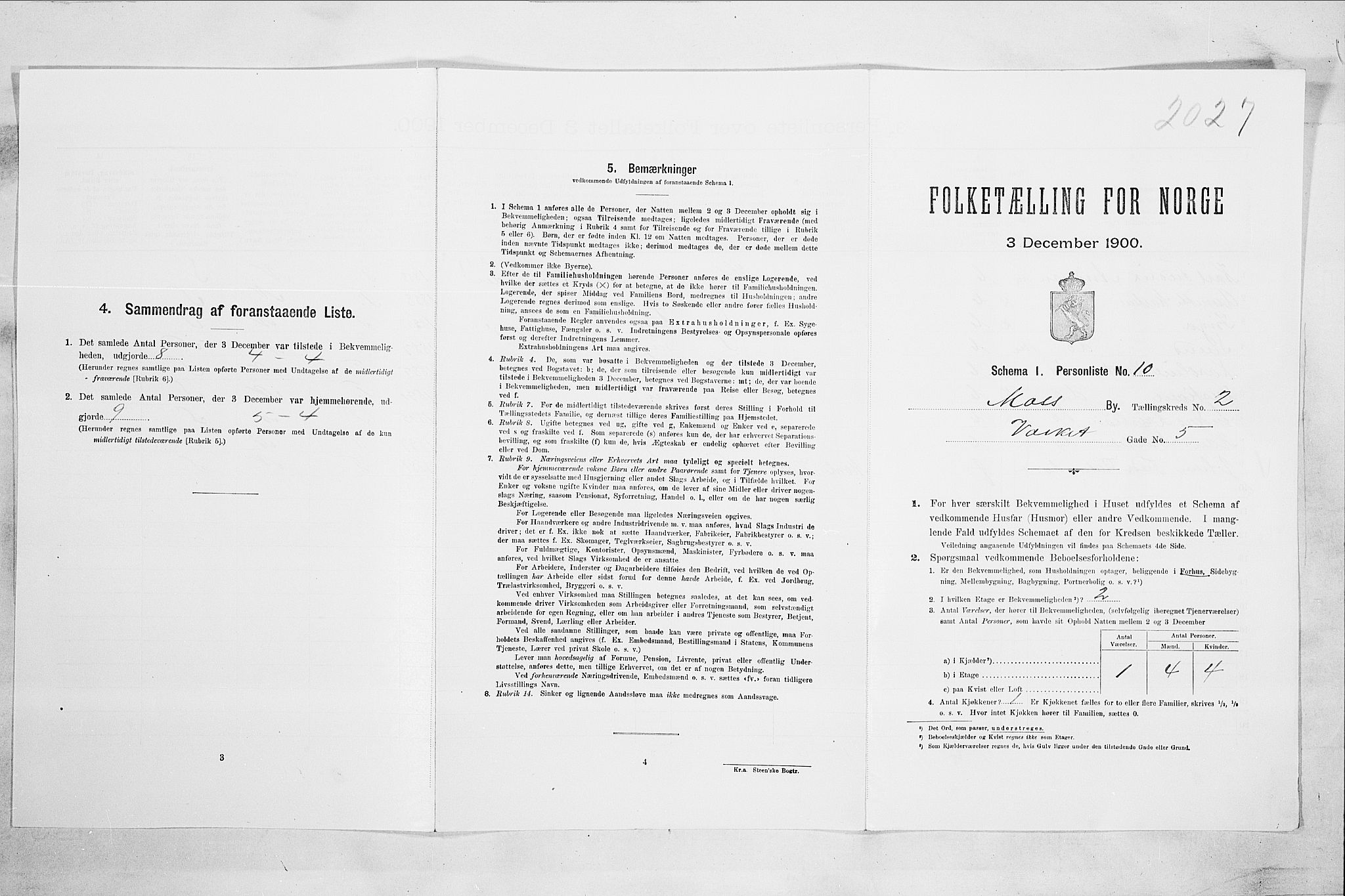 SAO, Folketelling 1900 for 0104 Moss kjøpstad, 1900