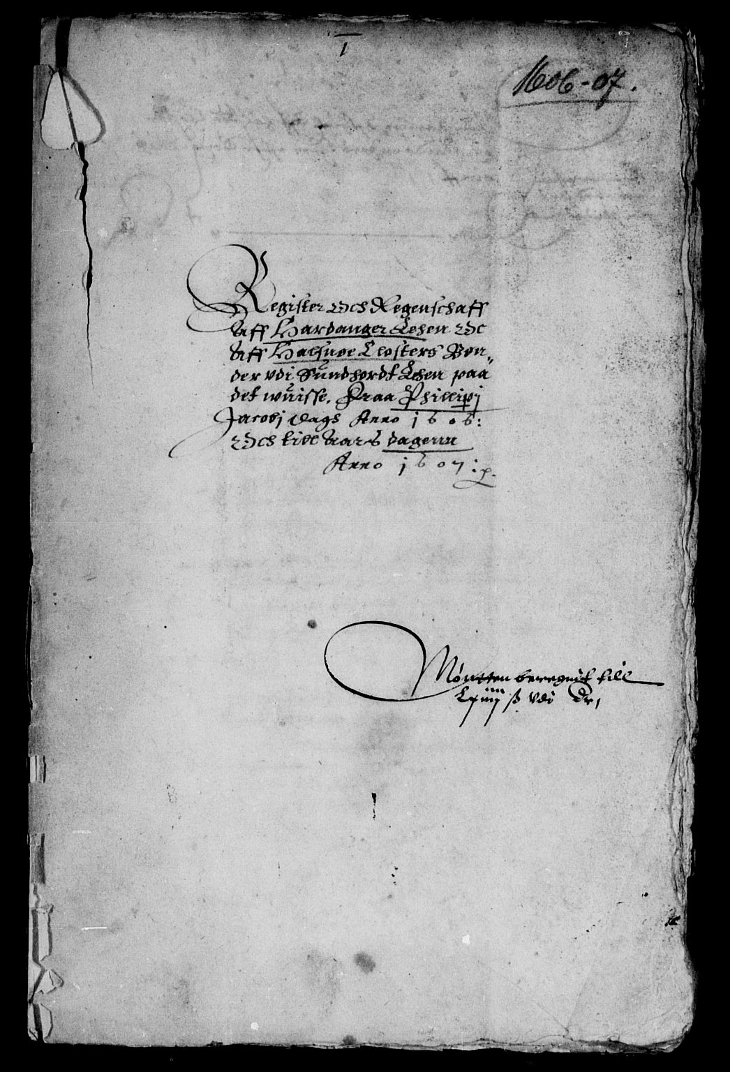 Rentekammeret inntil 1814, Reviderte regnskaper, Lensregnskaper, AV/RA-EA-5023/R/Rb/Rbu/L0001: Hardanger og Halsnøy kloster len, 1606-1617