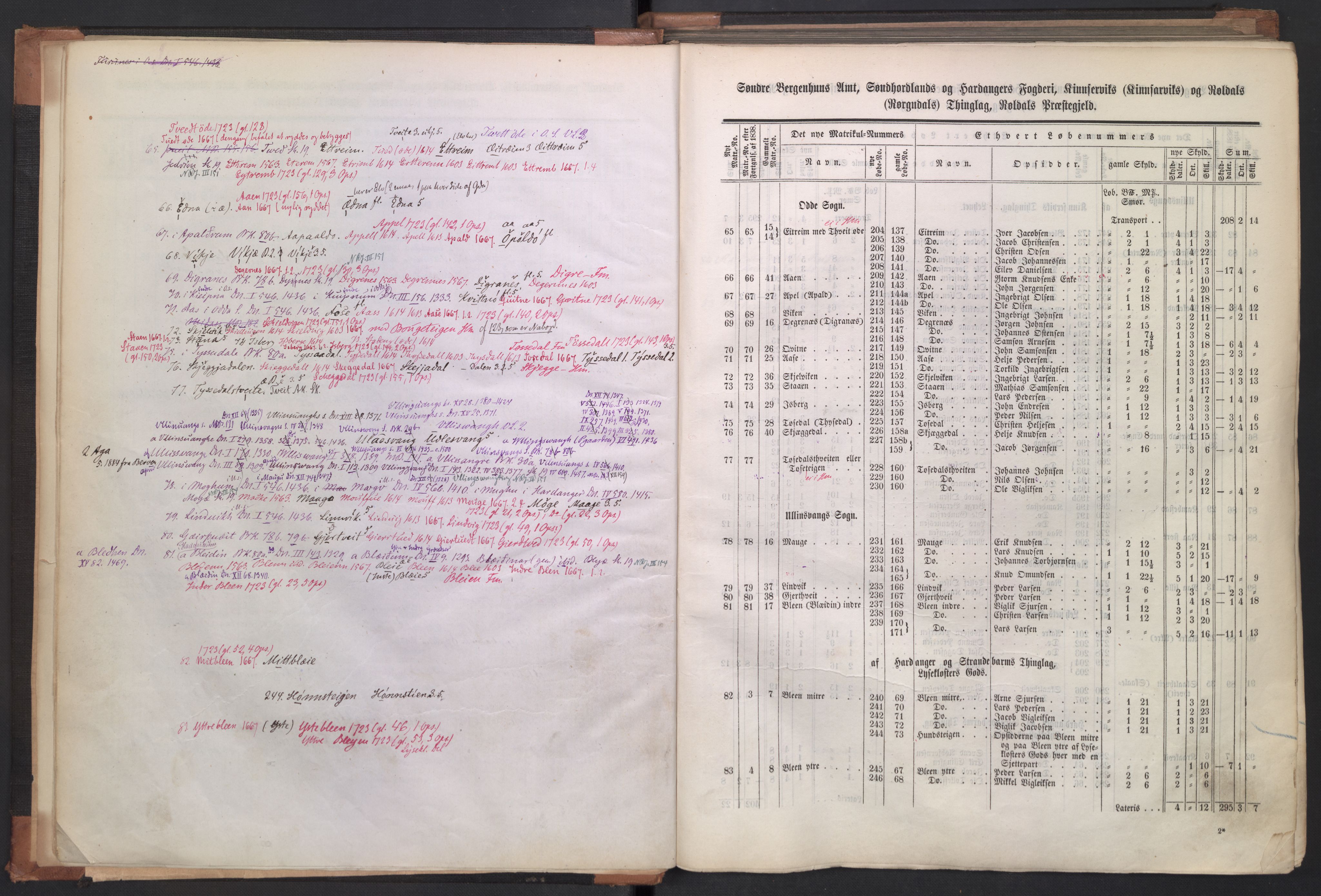 Rygh, AV/RA-PA-0034/F/Fb/L0011: Matrikkelen for 1838 - Søndre Bergenhus amt (Hordaaland fylke), 1838