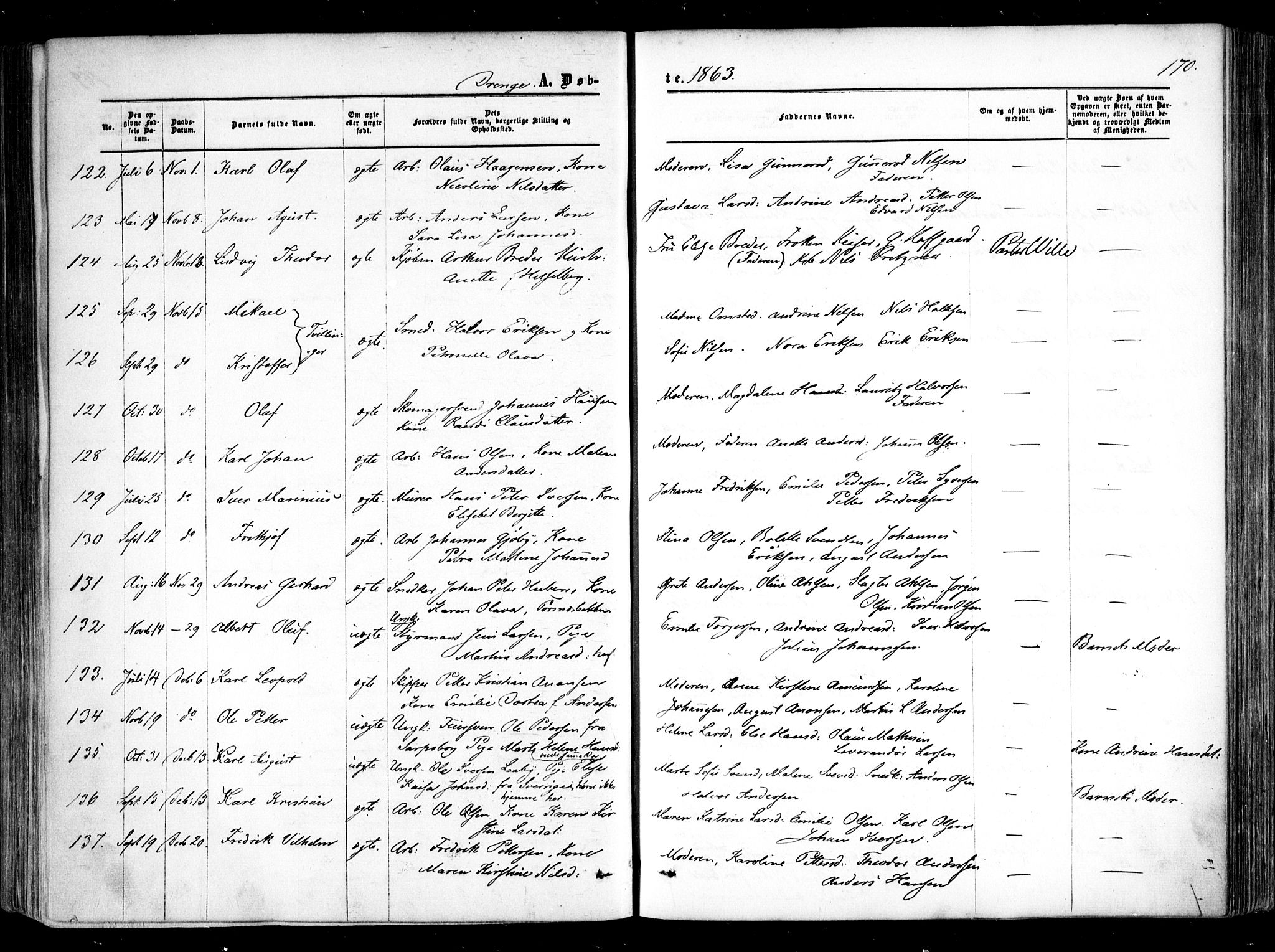 Halden prestekontor Kirkebøker, AV/SAO-A-10909/F/Fa/L0007: Ministerialbok nr. I 7, 1857-1865, s. 170