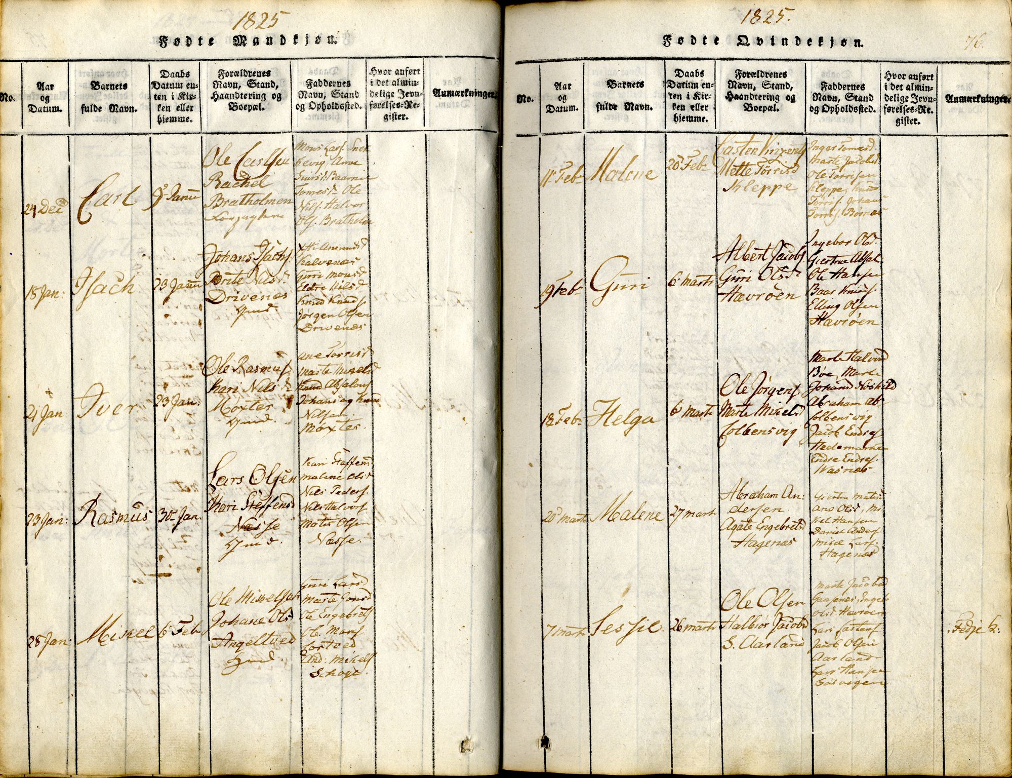 Sund sokneprestembete, AV/SAB-A-99930: Ministerialbok nr. A 11, 1814-1825, s. 76