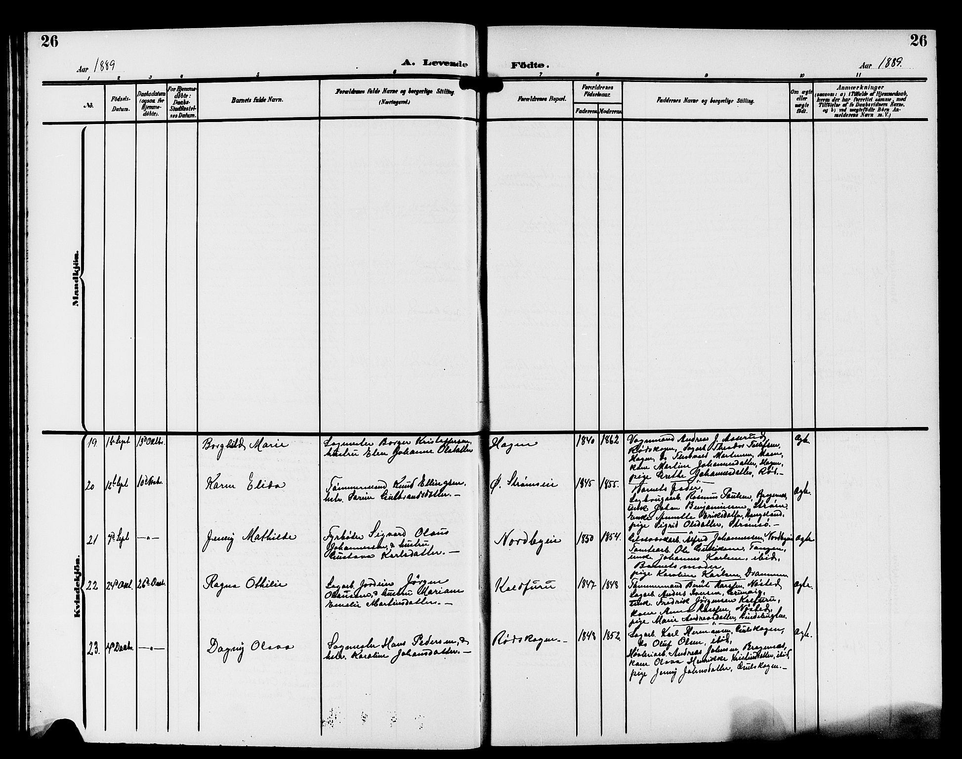 Strømsgodset kirkebøker, AV/SAKO-A-324/G/Ga/L0002: Klokkerbok nr. 2, 1885-1910, s. 26