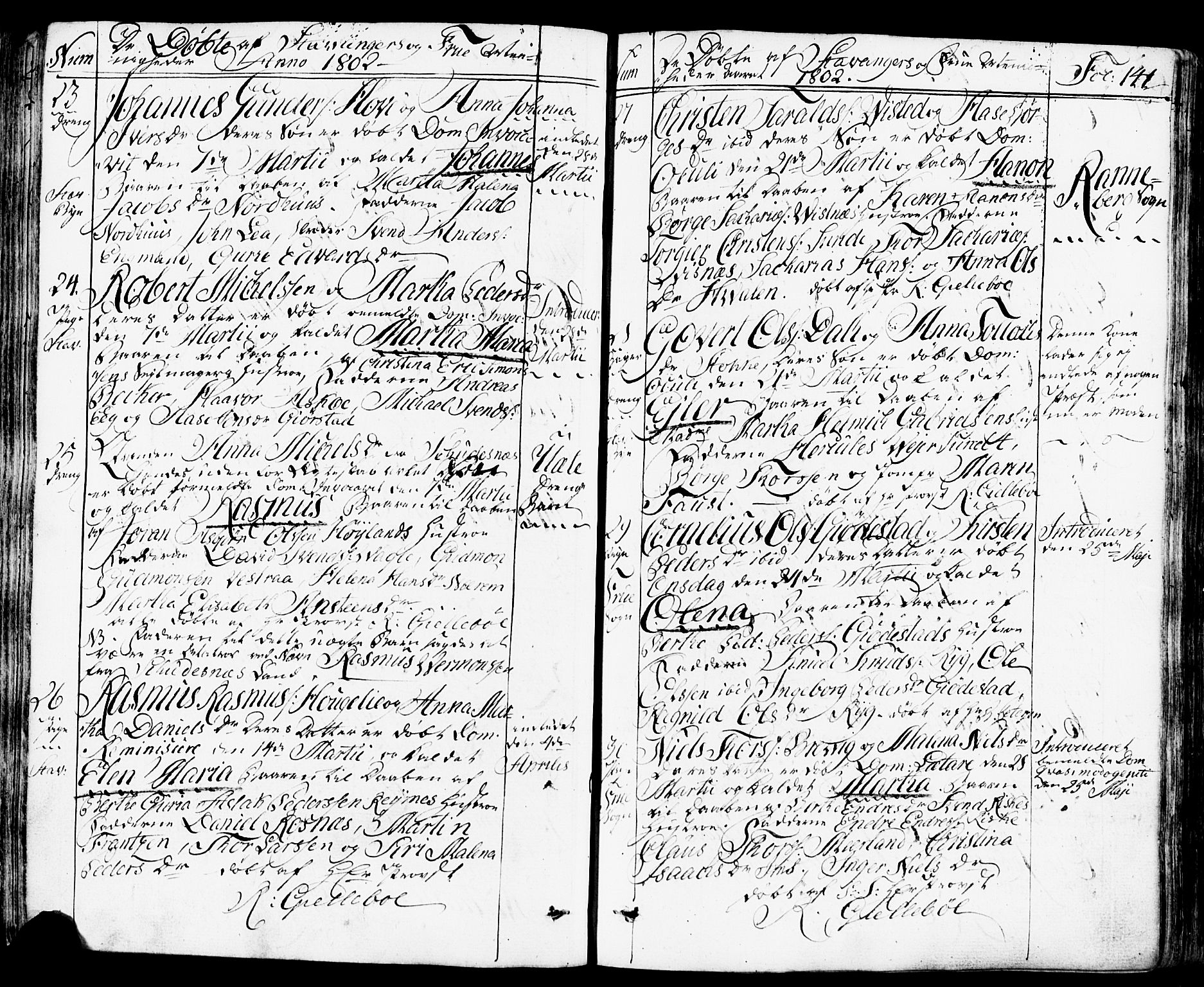 Domkirken sokneprestkontor, AV/SAST-A-101812/001/30/30BB/L0007: Klokkerbok nr. B 7, 1791-1813, s. 141
