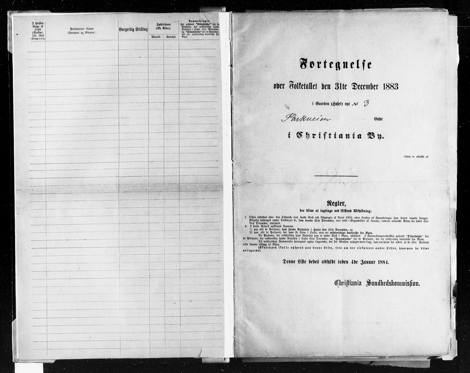 OBA, Kommunal folketelling 31.12.1883 for Kristiania kjøpstad, 1883, s. 3246