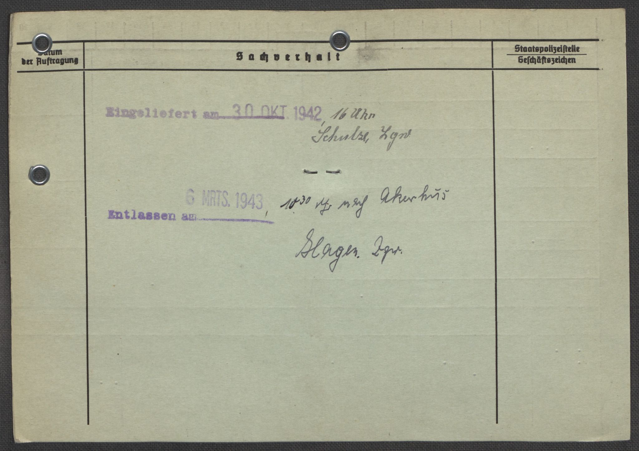 Befehlshaber der Sicherheitspolizei und des SD, RA/RAFA-5969/E/Ea/Eaa/L0010: Register over norske fanger i Møllergata 19: Sø-Å, 1940-1945, s. 1147