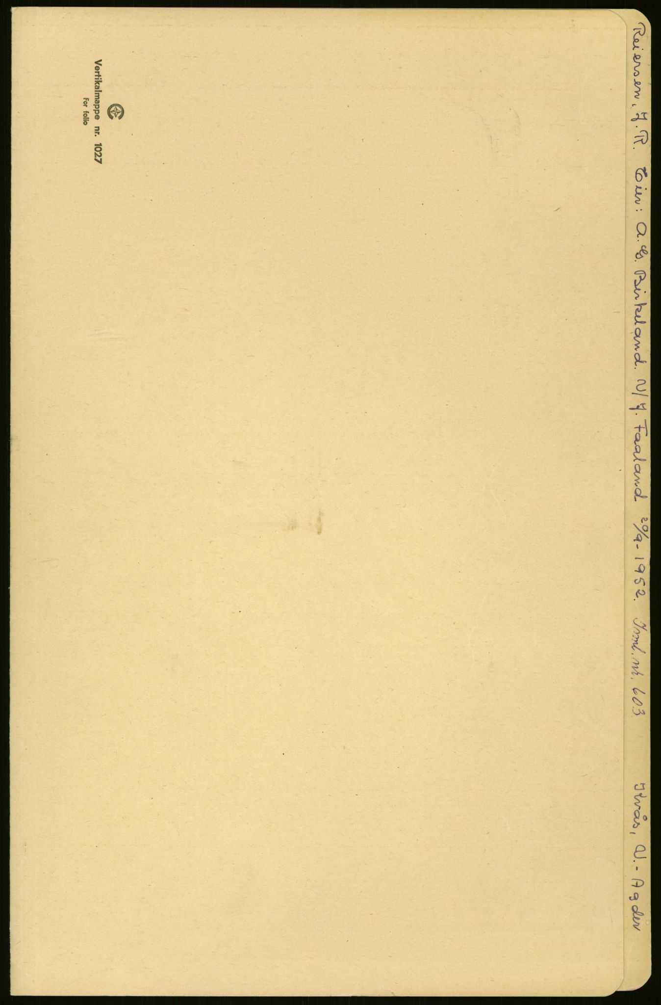Samlinger til kildeutgivelse, Amerikabrevene, RA/EA-4057/F/L0028: Innlån fra Vest-Agder , 1838-1914, s. 1
