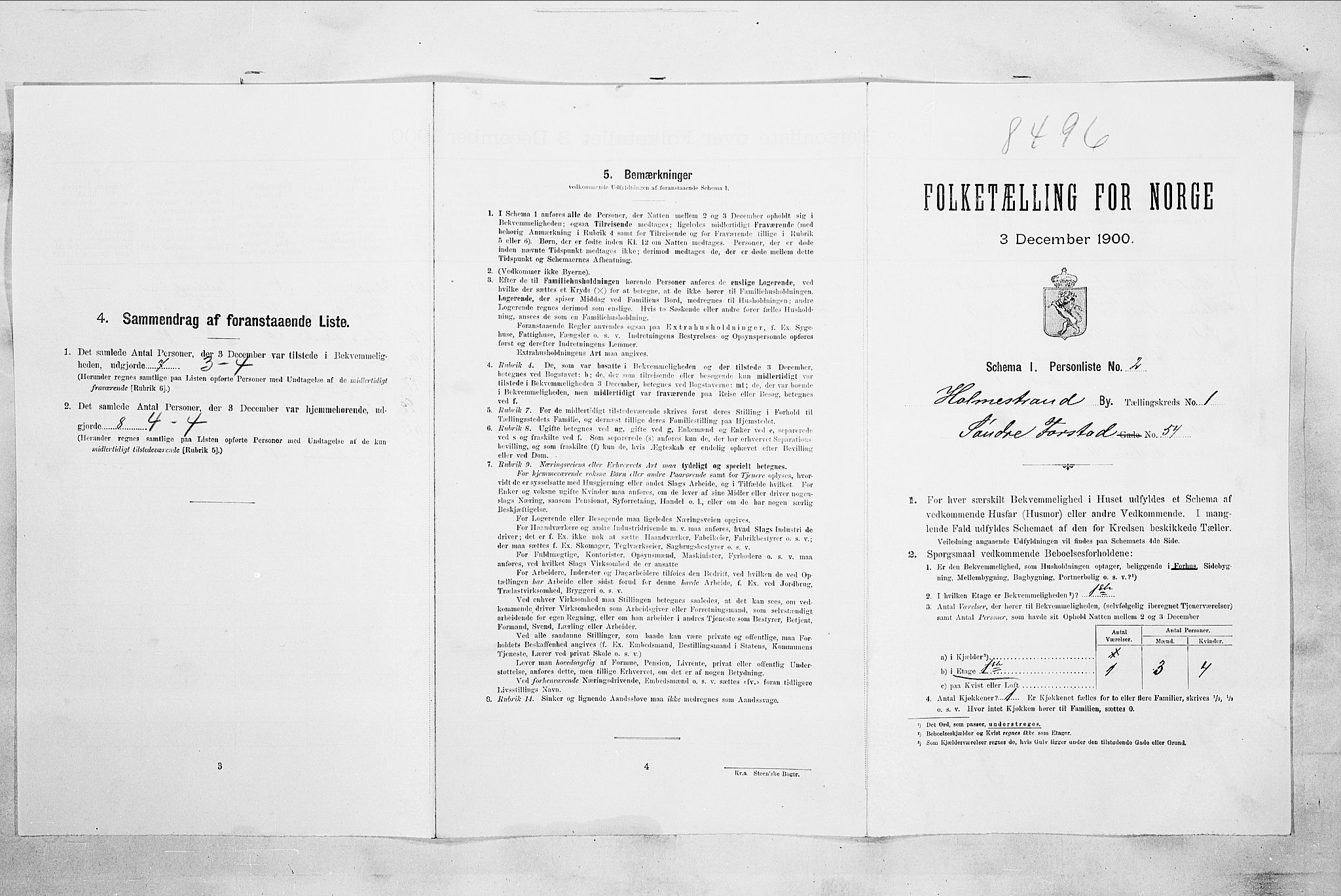 RA, Folketelling 1900 for 0702 Holmestrand kjøpstad, 1900, s. 401