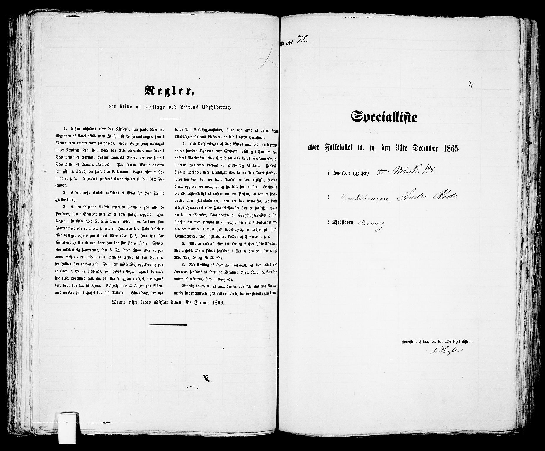 RA, Folketelling 1865 for 0804P Brevik prestegjeld, 1865, s. 521