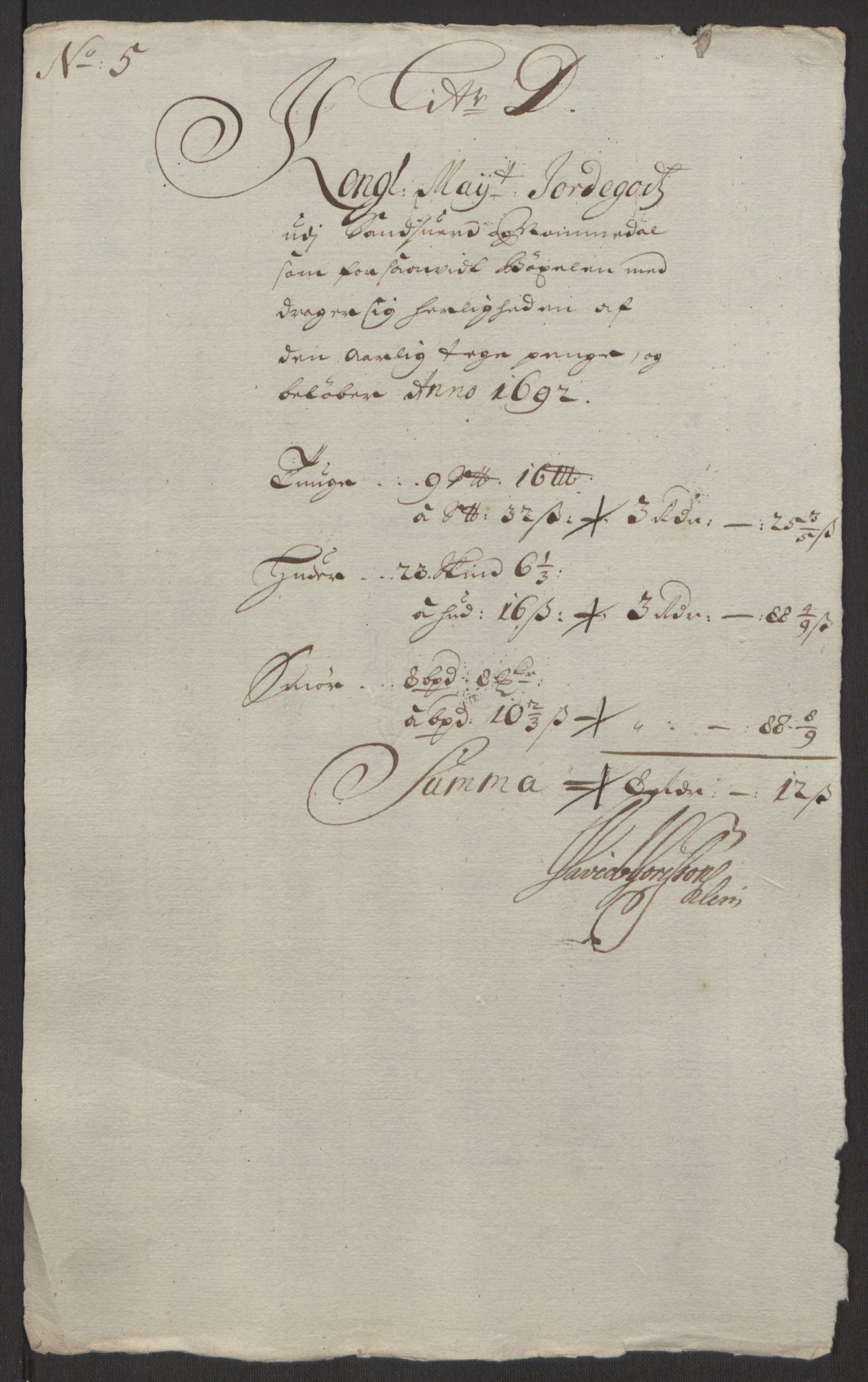 Rentekammeret inntil 1814, Reviderte regnskaper, Fogderegnskap, RA/EA-4092/R24/L1575: Fogderegnskap Numedal og Sandsvær, 1692-1695, s. 69