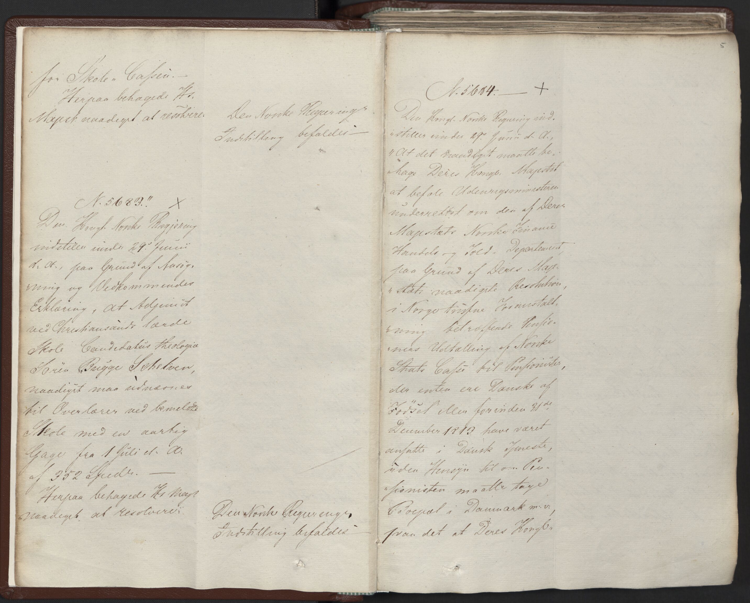Statsrådssekretariatet, AV/RA-S-1001/A/Ab/L0012: Kgl. res. nr. 5679-6008 II, 1821, s. 4b-5a