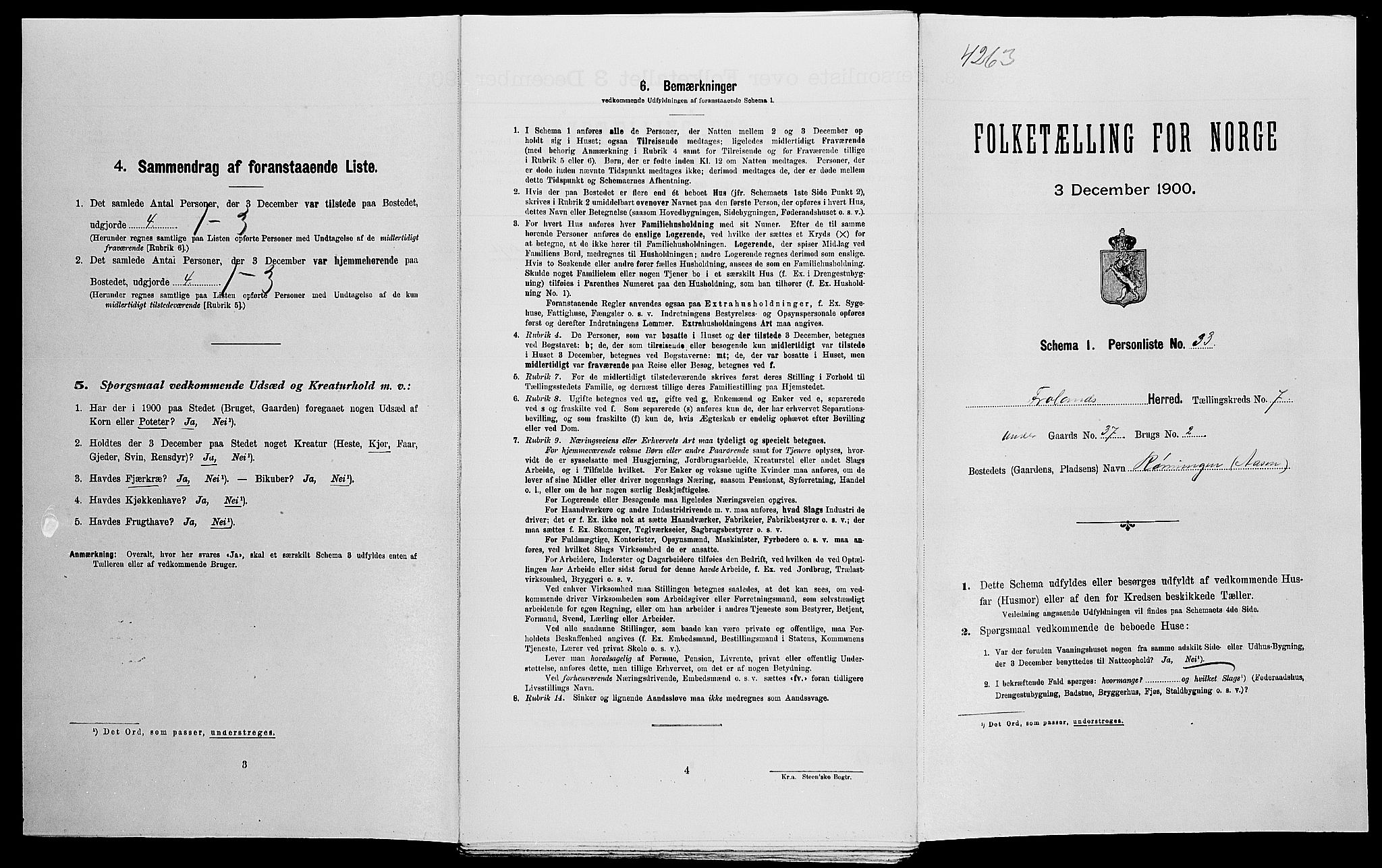 SAK, Folketelling 1900 for 0919 Froland herred, 1900, s. 525
