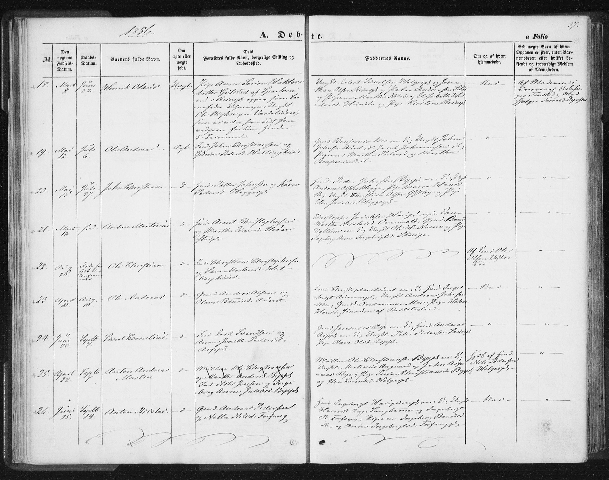 Ministerialprotokoller, klokkerbøker og fødselsregistre - Nord-Trøndelag, SAT/A-1458/746/L0446: Ministerialbok nr. 746A05, 1846-1859, s. 37