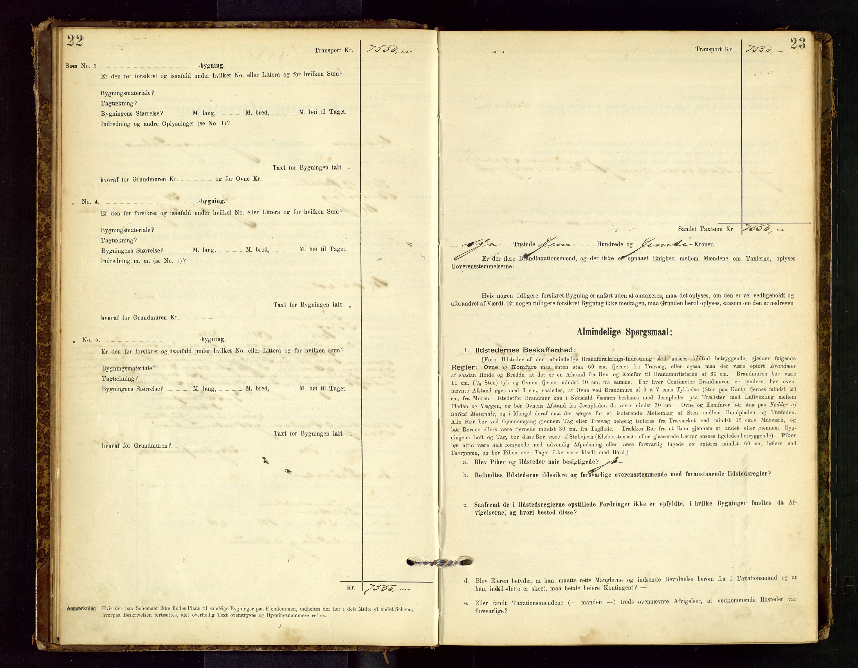 Hetland lensmannskontor, SAST/A-100101/Gob/L0001: "Brandtaxationsprotokol", 1895-1918, s. 22-23