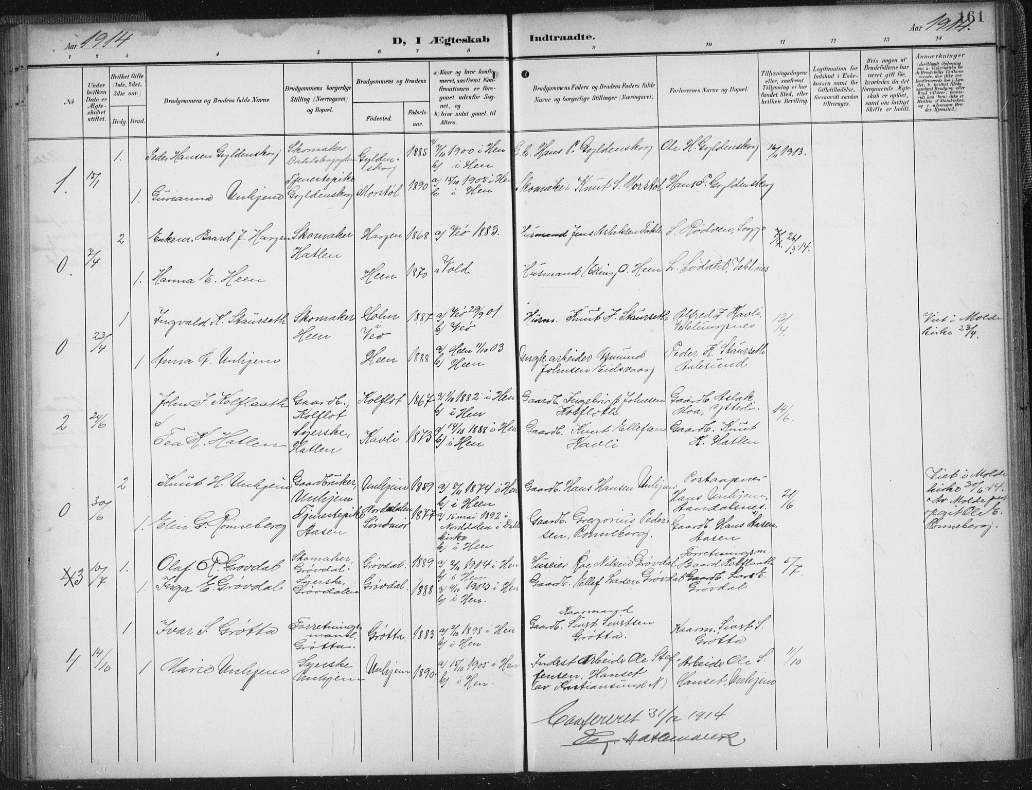 Ministerialprotokoller, klokkerbøker og fødselsregistre - Møre og Romsdal, AV/SAT-A-1454/545/L0589: Klokkerbok nr. 545C03, 1902-1937, s. 161