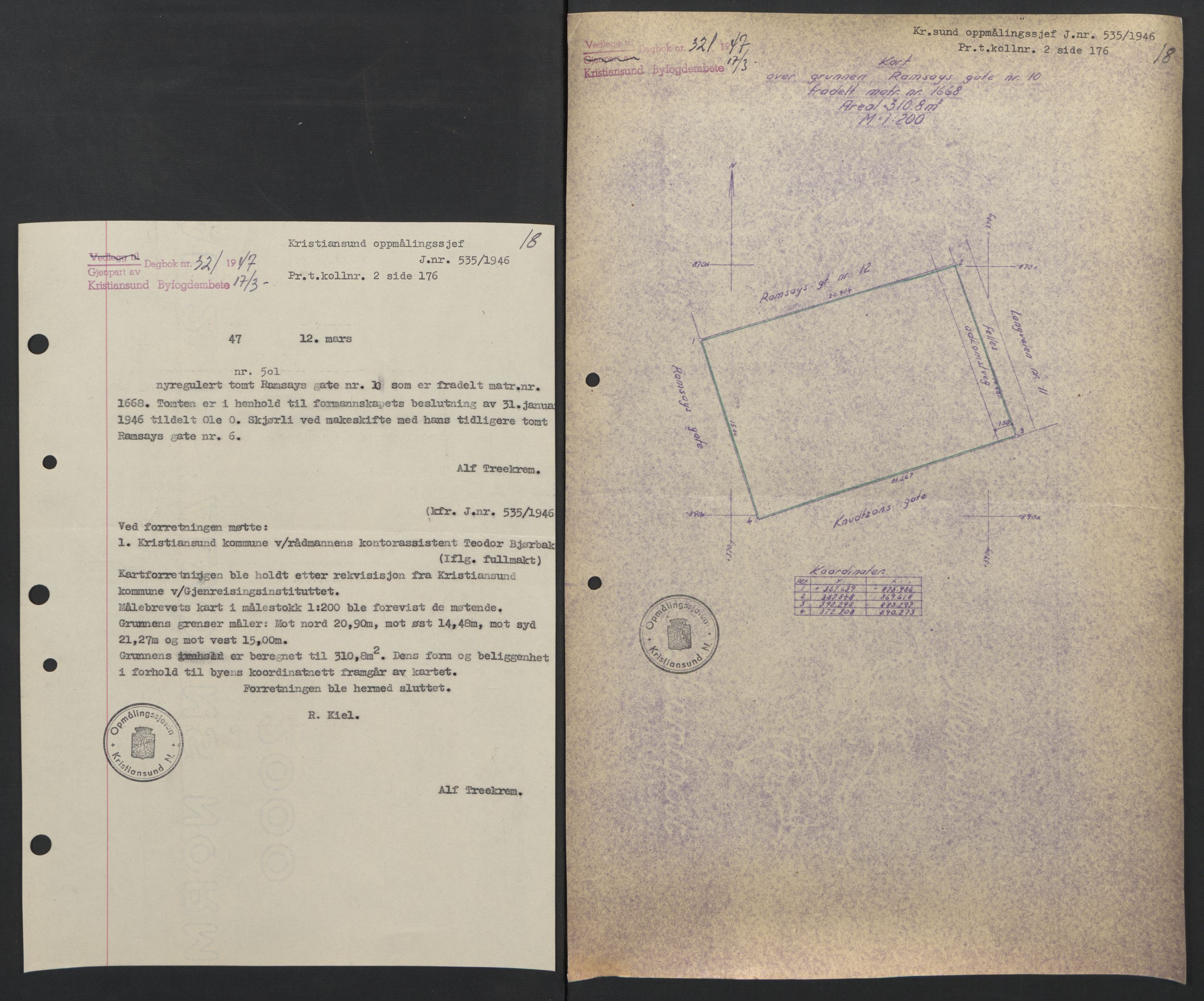 Kristiansund byfogd, AV/SAT-A-4587/A/27: Pantebok nr. 42, 1947-1950, Dagboknr: 321/1947