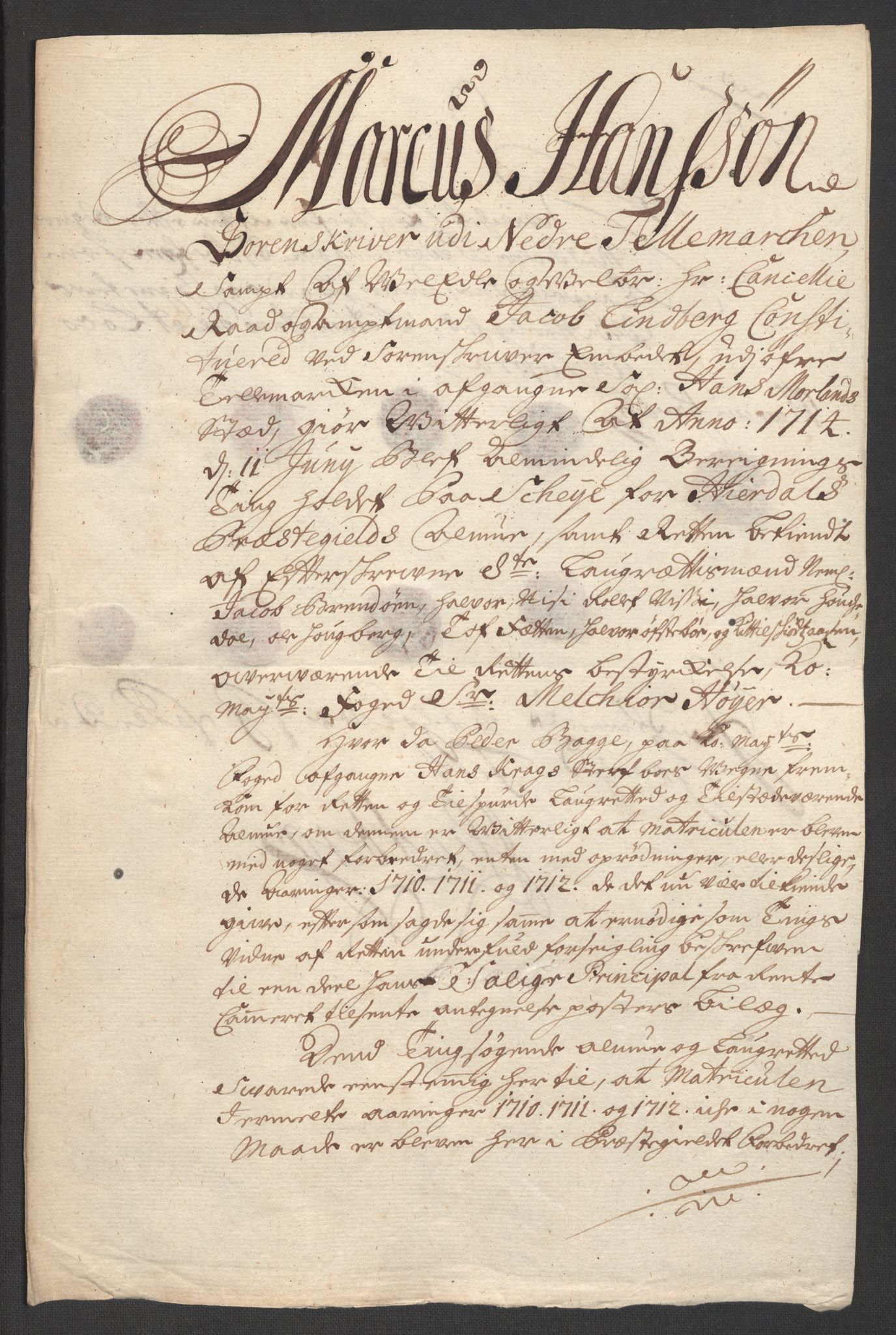Rentekammeret inntil 1814, Reviderte regnskaper, Fogderegnskap, RA/EA-4092/R36/L2122: Fogderegnskap Øvre og Nedre Telemark og Bamble, 1710-1711, s. 147