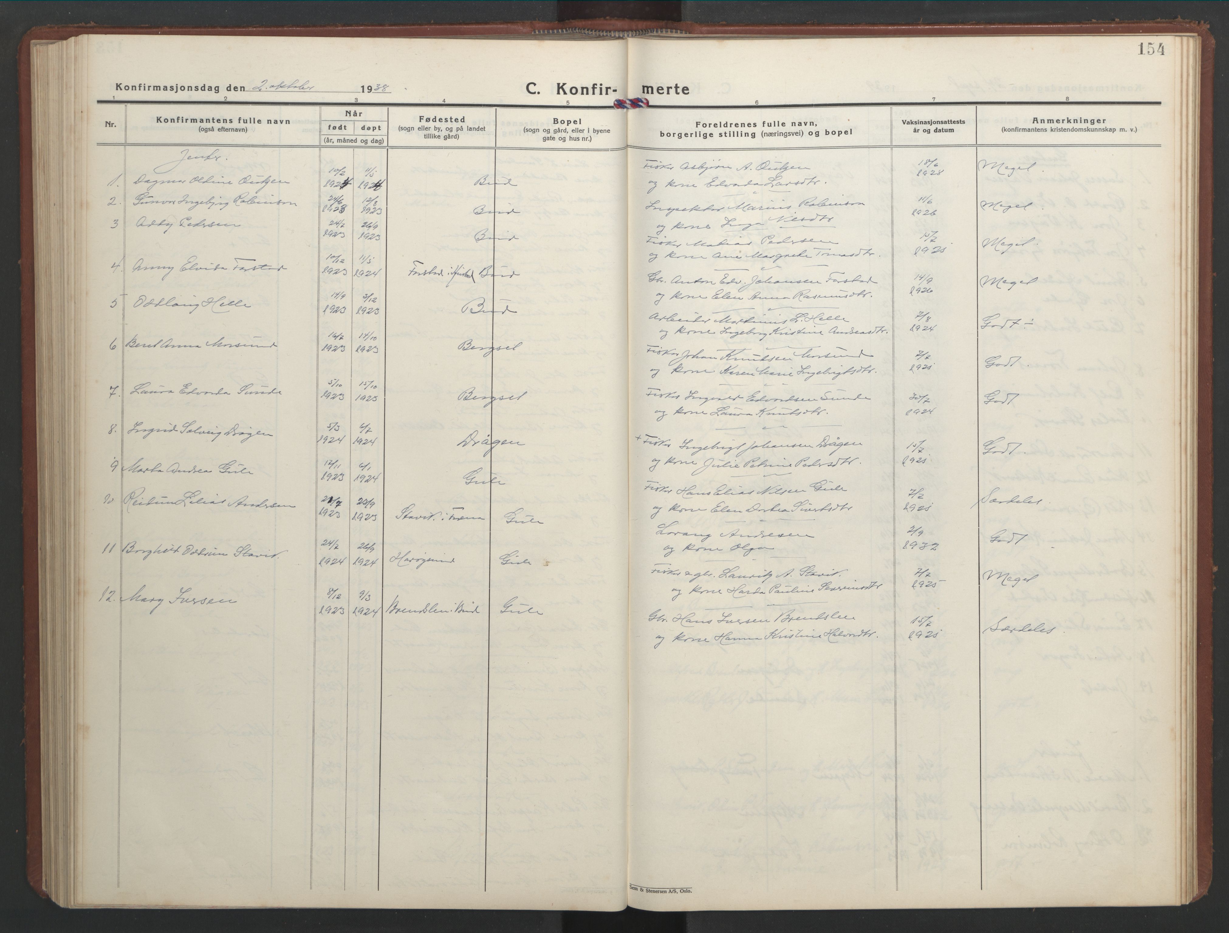 Ministerialprotokoller, klokkerbøker og fødselsregistre - Møre og Romsdal, AV/SAT-A-1454/566/L0775: Klokkerbok nr. 566C04, 1930-1946, s. 154