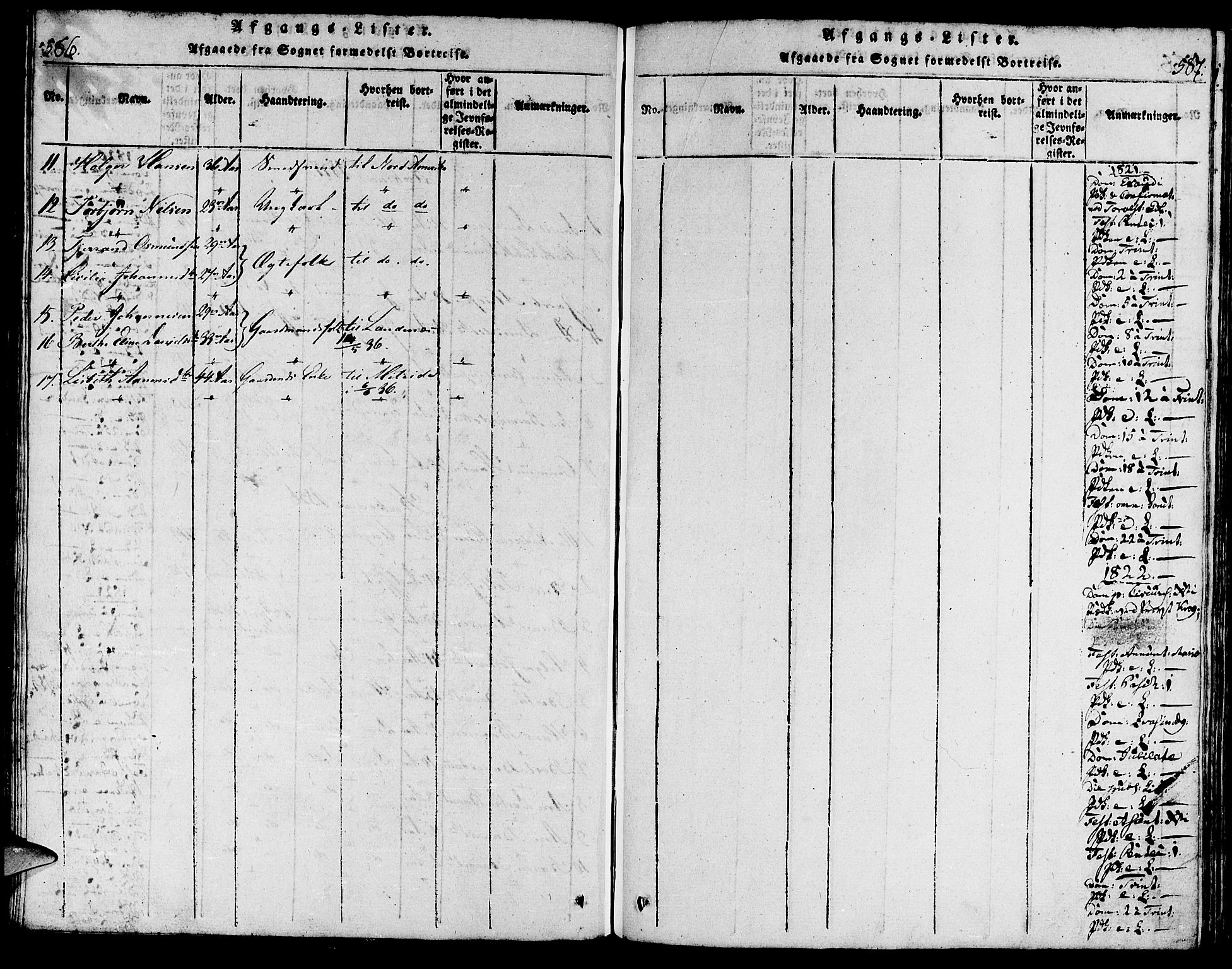 Torvastad sokneprestkontor, SAST/A -101857/H/Ha/Haa/L0004: Ministerialbok nr. A 3 /1, 1817-1836, s. 586-587
