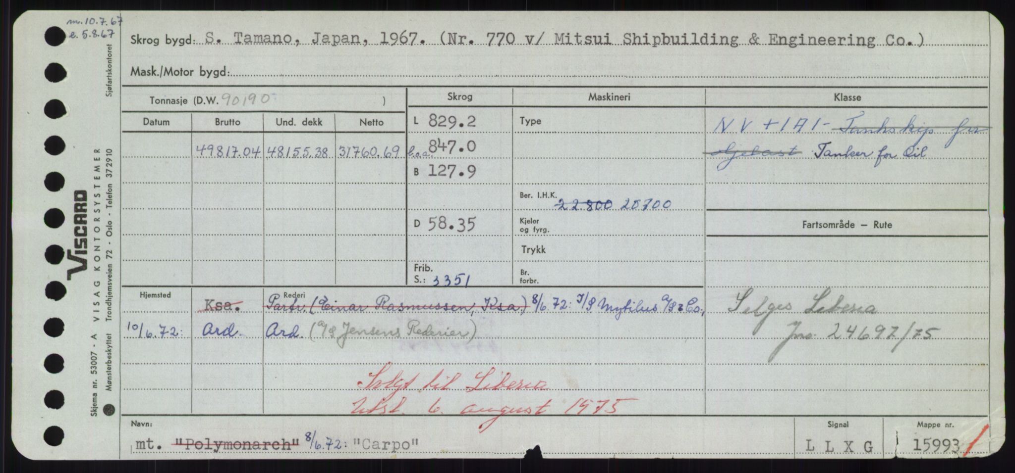 Sjøfartsdirektoratet med forløpere, Skipsmålingen, RA/S-1627/H/Hd/L0008: Fartøy, C-D, s. 51