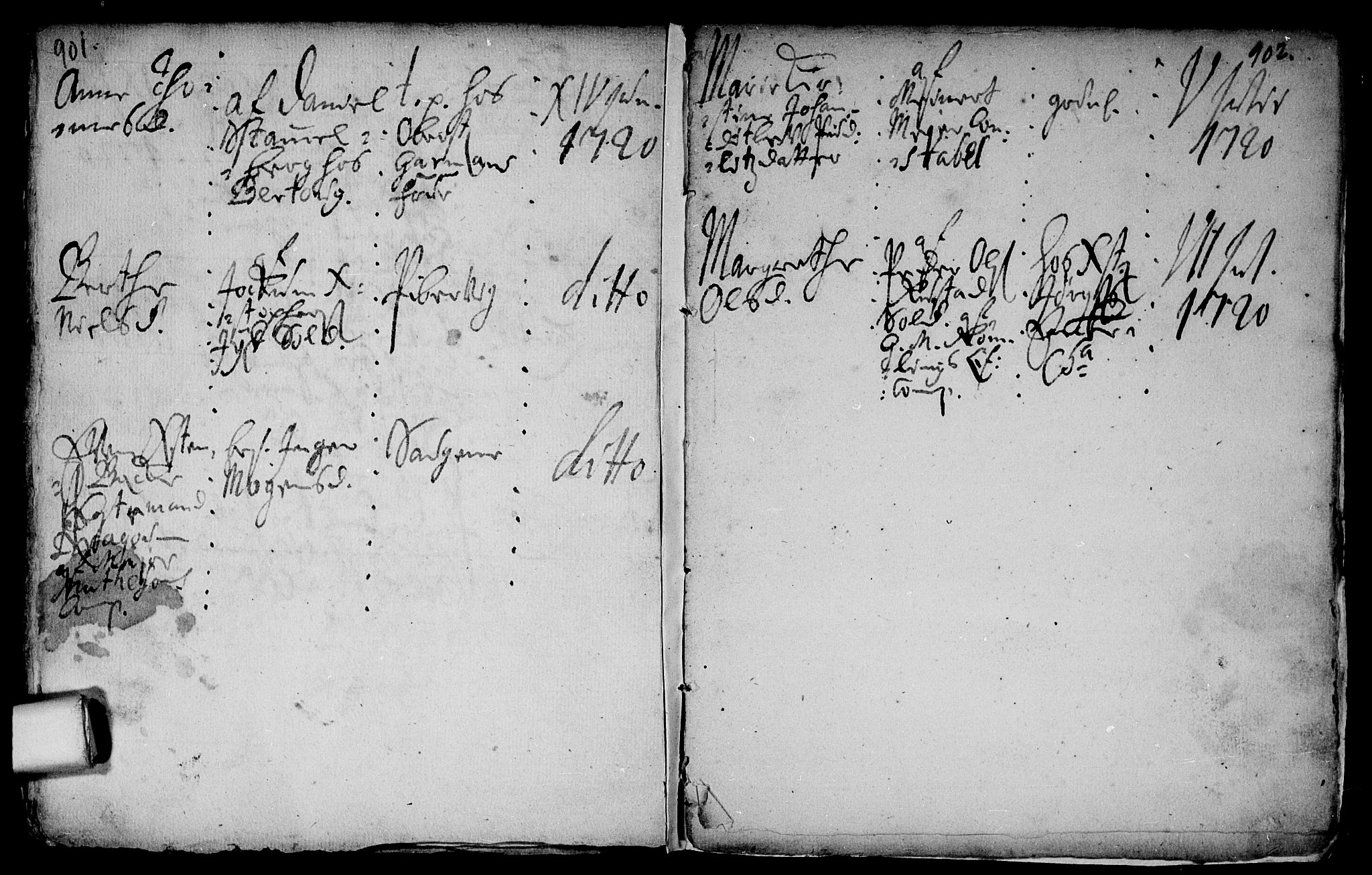 Aker prestekontor kirkebøker, AV/SAO-A-10861/F/L0002: Ministerialbok nr. 2, 1714-1720, s. 901-902