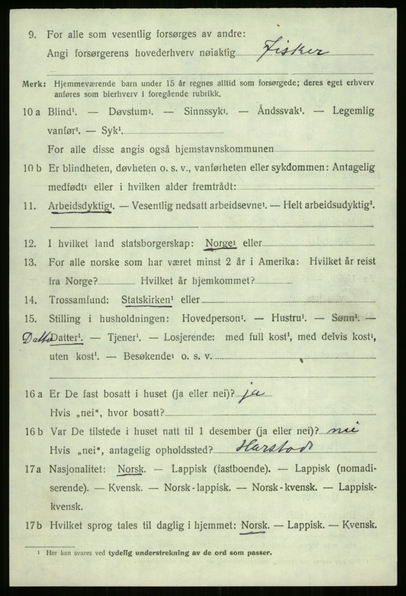 SATØ, Folketelling 1920 for 1915 Bjarkøy herred, 1920, s. 4208