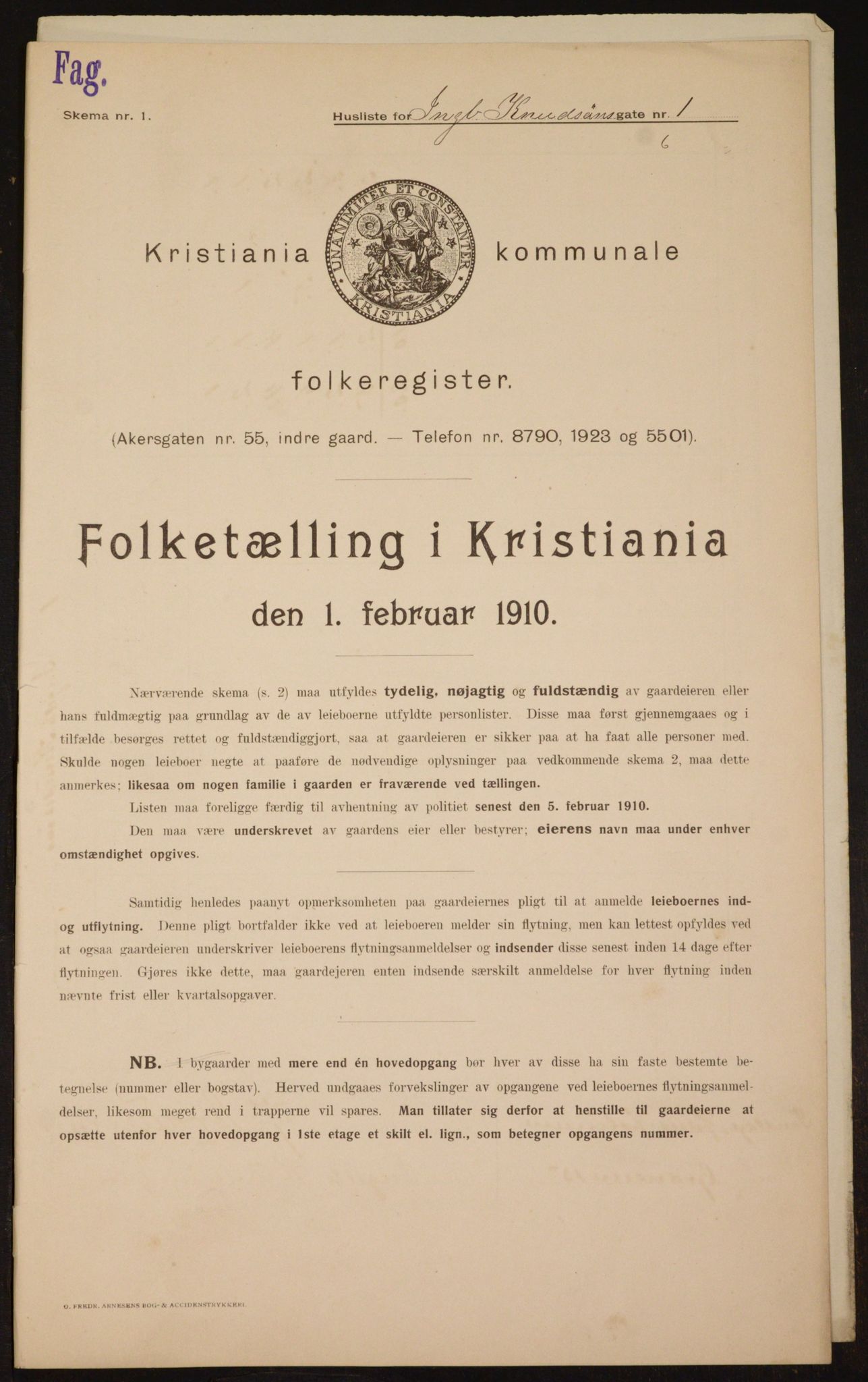 OBA, Kommunal folketelling 1.2.1910 for Kristiania, 1910, s. 42855