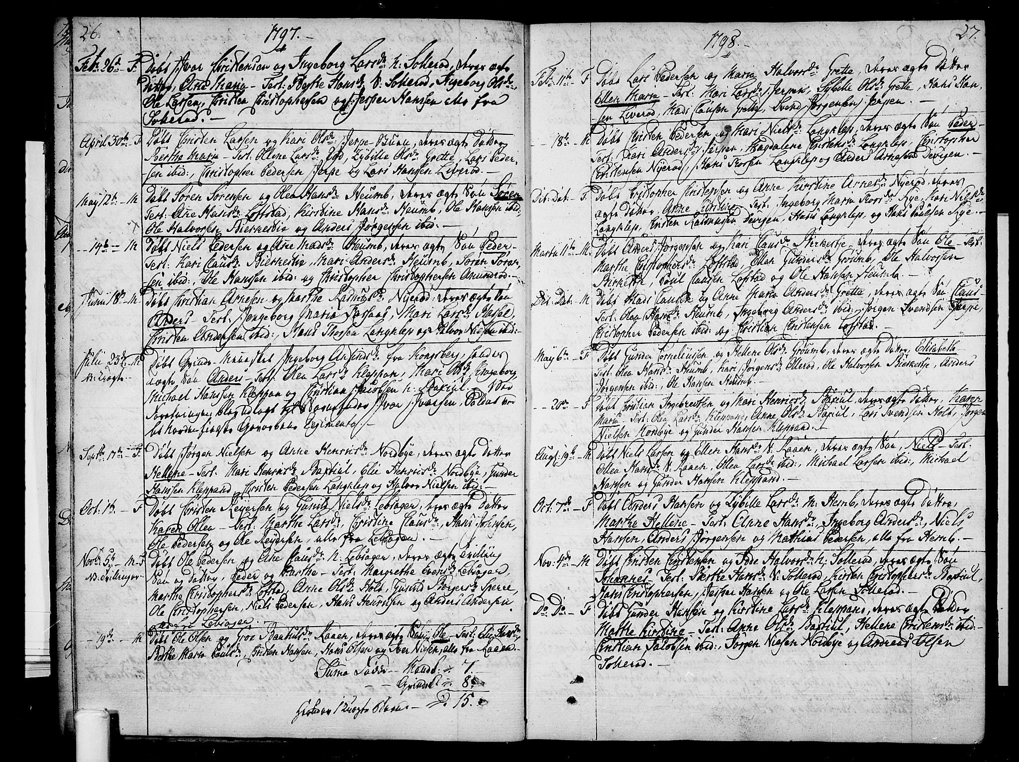 Våle kirkebøker, SAKO/A-334/F/Fb/L0001: Ministerialbok nr. II 1, 1774-1814, s. 26-27