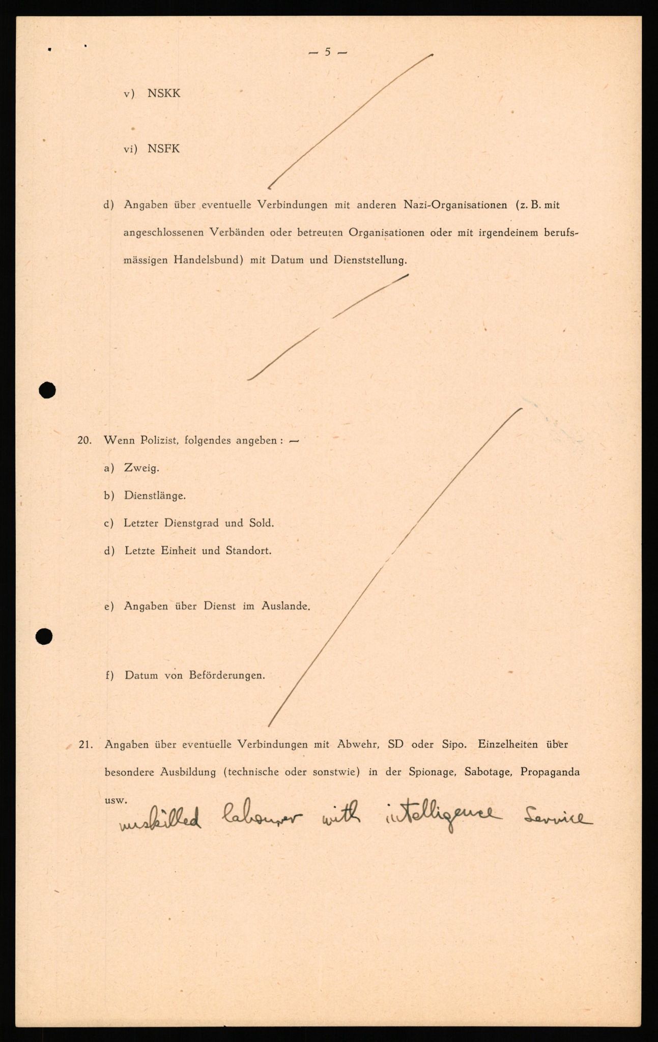 Forsvaret, Forsvarets overkommando II, AV/RA-RAFA-3915/D/Db/L0041: CI Questionaires.  Diverse nasjonaliteter., 1945-1946, s. 16