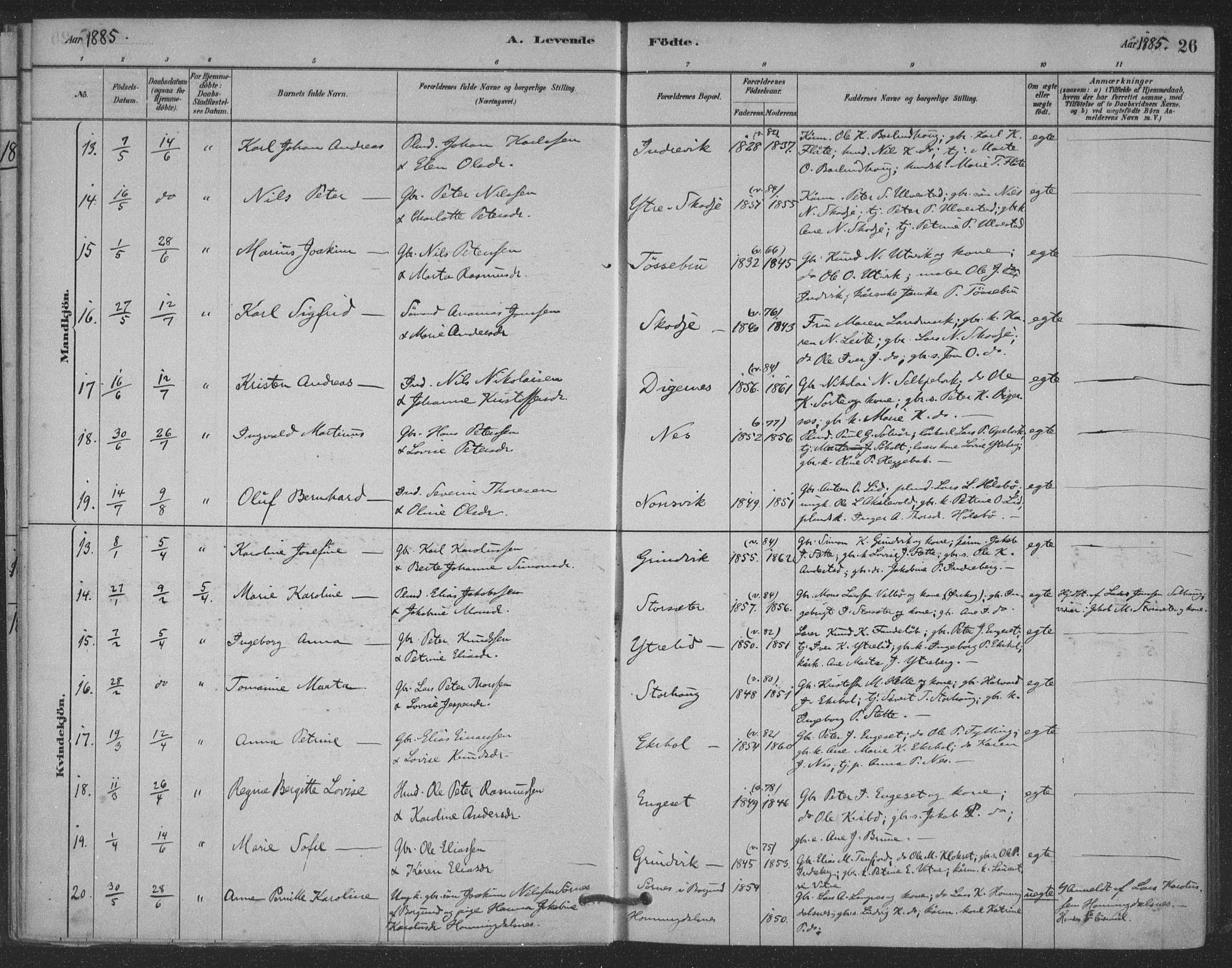 Ministerialprotokoller, klokkerbøker og fødselsregistre - Møre og Romsdal, AV/SAT-A-1454/524/L0356: Ministerialbok nr. 524A08, 1880-1899, s. 26