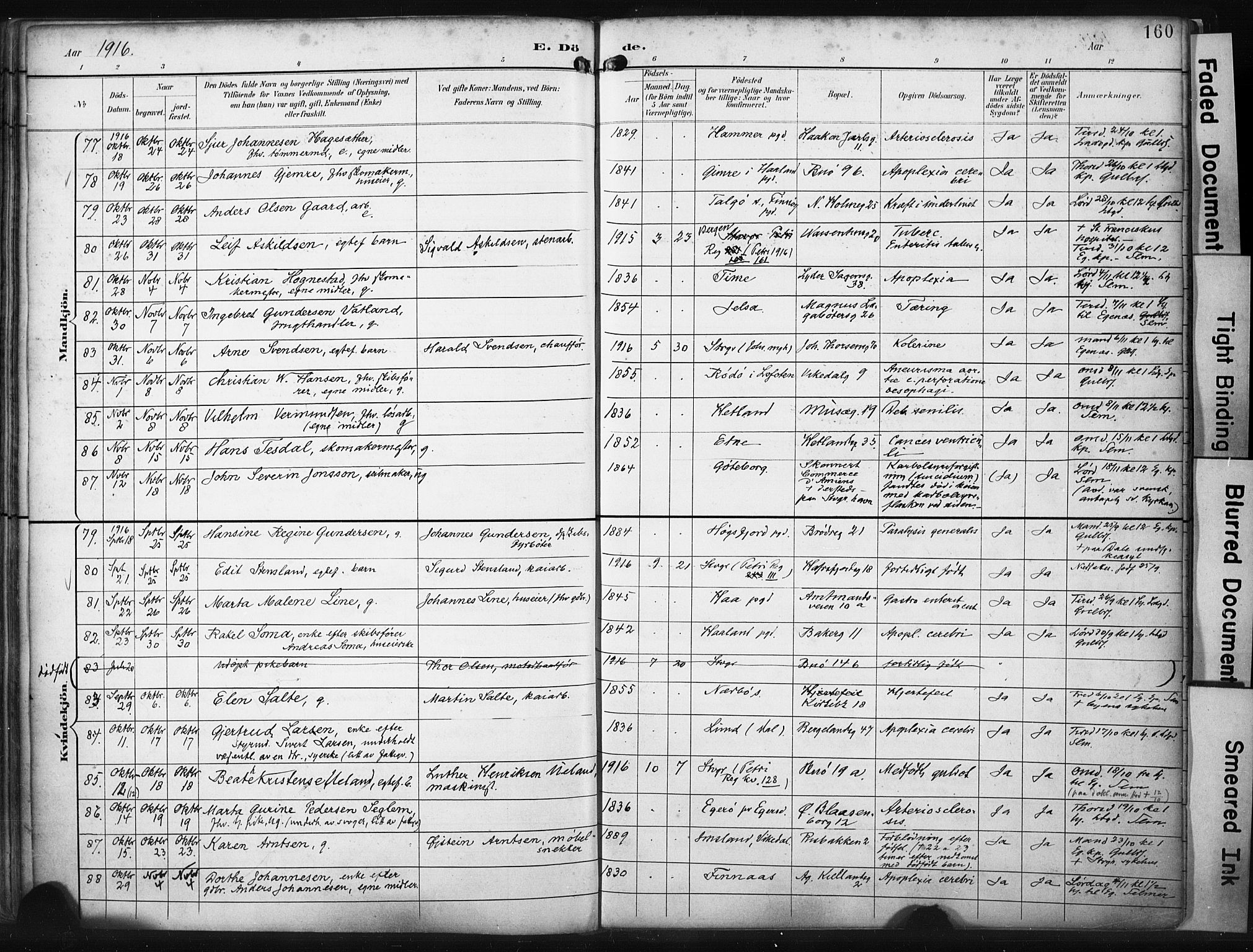 St. Petri sokneprestkontor, SAST/A-101813/001/30/30BA/L0022: Ministerialbok nr. A 22, 1895-1919, s. 160