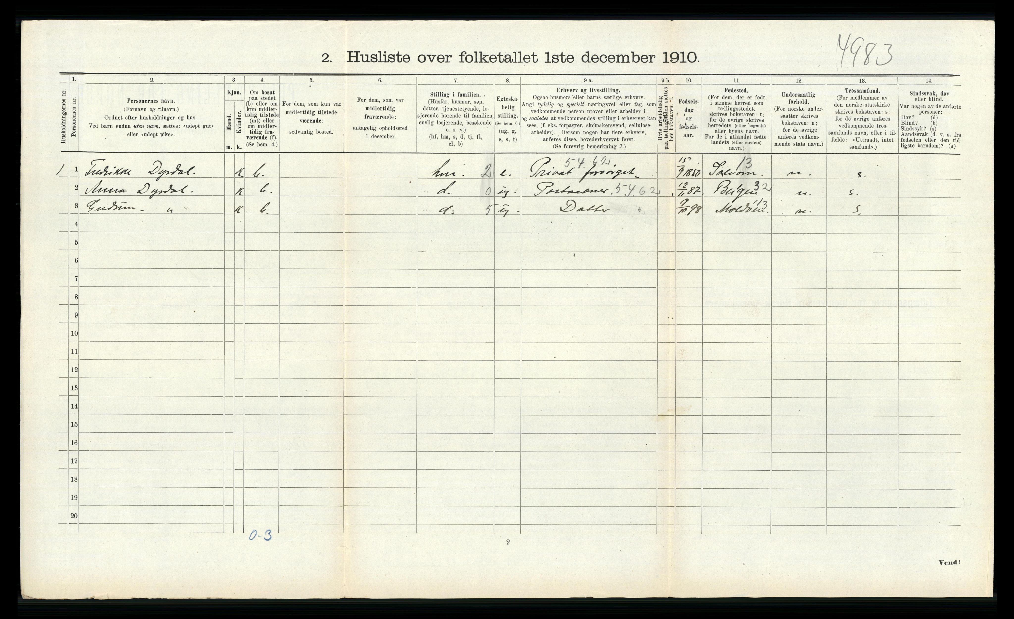 RA, Folketelling 1910 for 1257 Alversund herred, 1910, s. 601