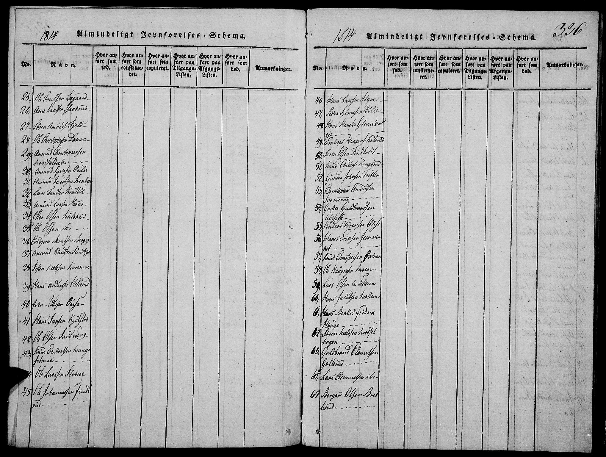 Strøm-Odalen prestekontor, SAH/PREST-028/H/Ha/Hab/L0001: Klokkerbok nr. 1, 1813-1825, s. 336