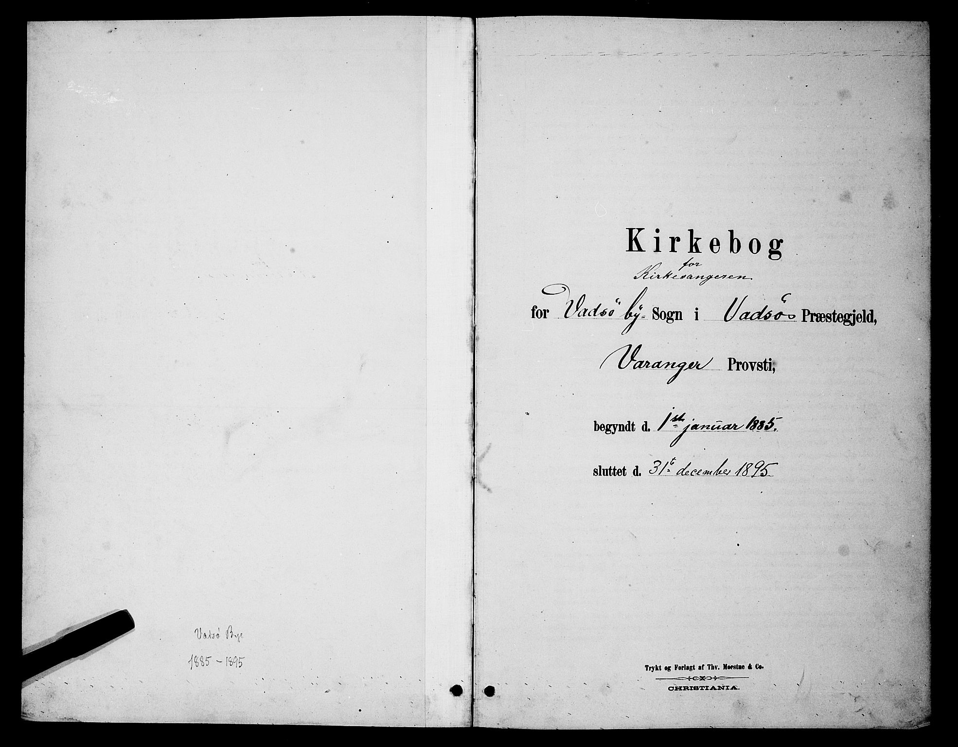 Vadsø sokneprestkontor, SATØ/S-1325/H/Hb/L0004klokker: Klokkerbok nr. 4, 1885-1895