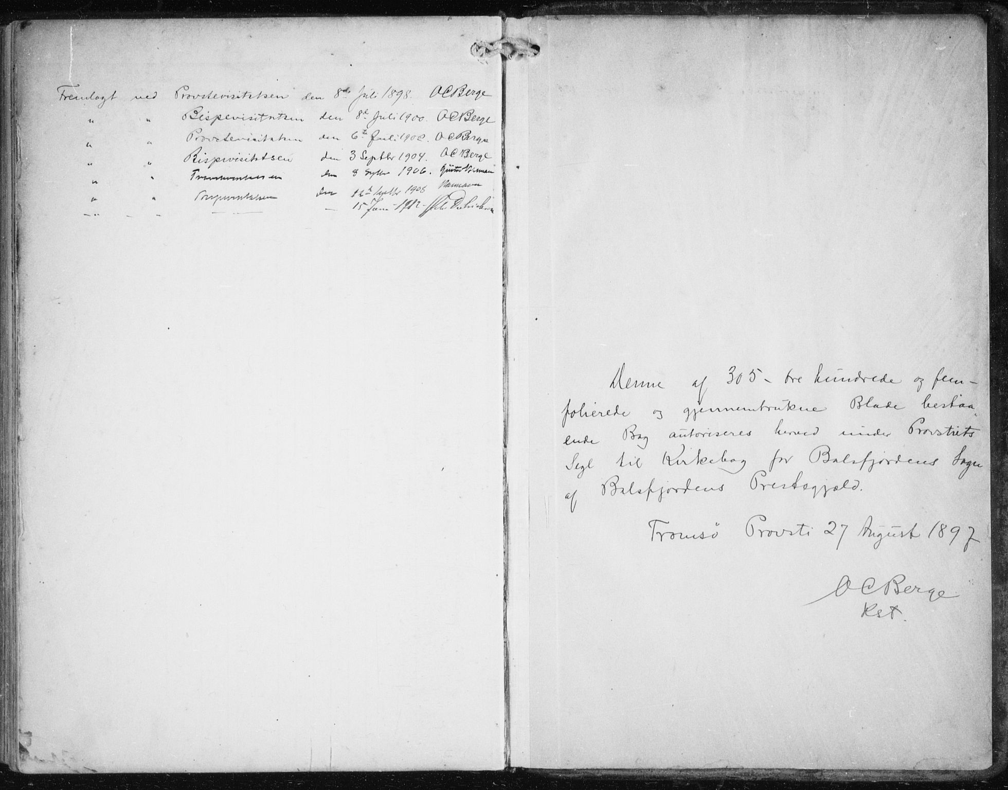 Balsfjord sokneprestembete, AV/SATØ-S-1303/G/Ga/L0006kirke: Ministerialbok nr. 6, 1897-1909
